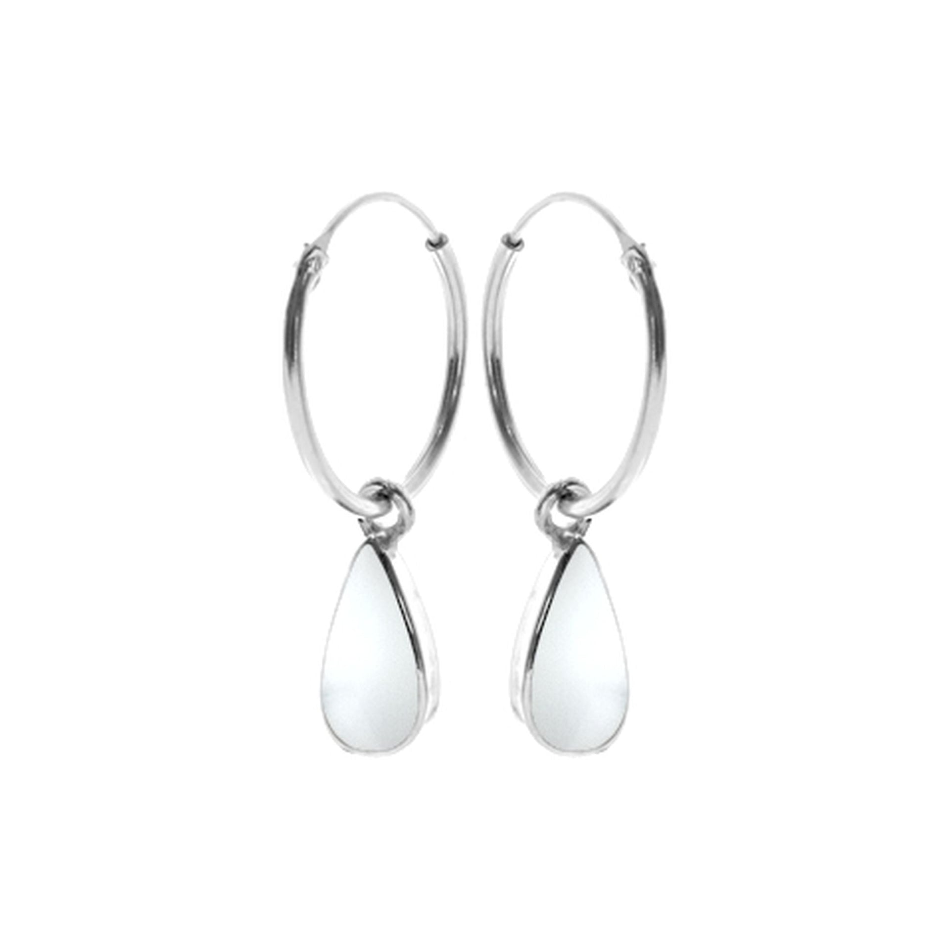 Smile small hoop with teardrop mother of pearl