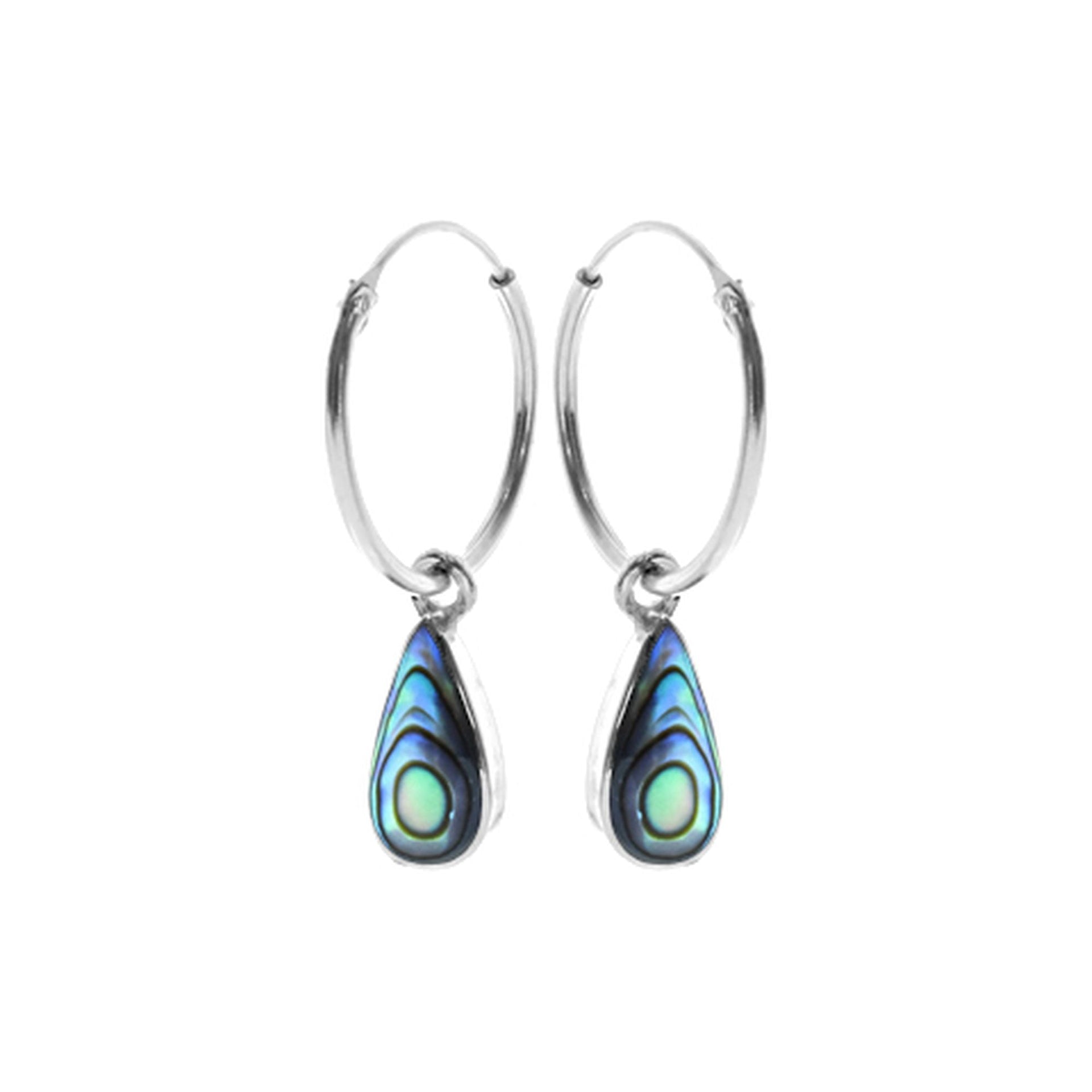 Smile small hoop with teardrop paua shell