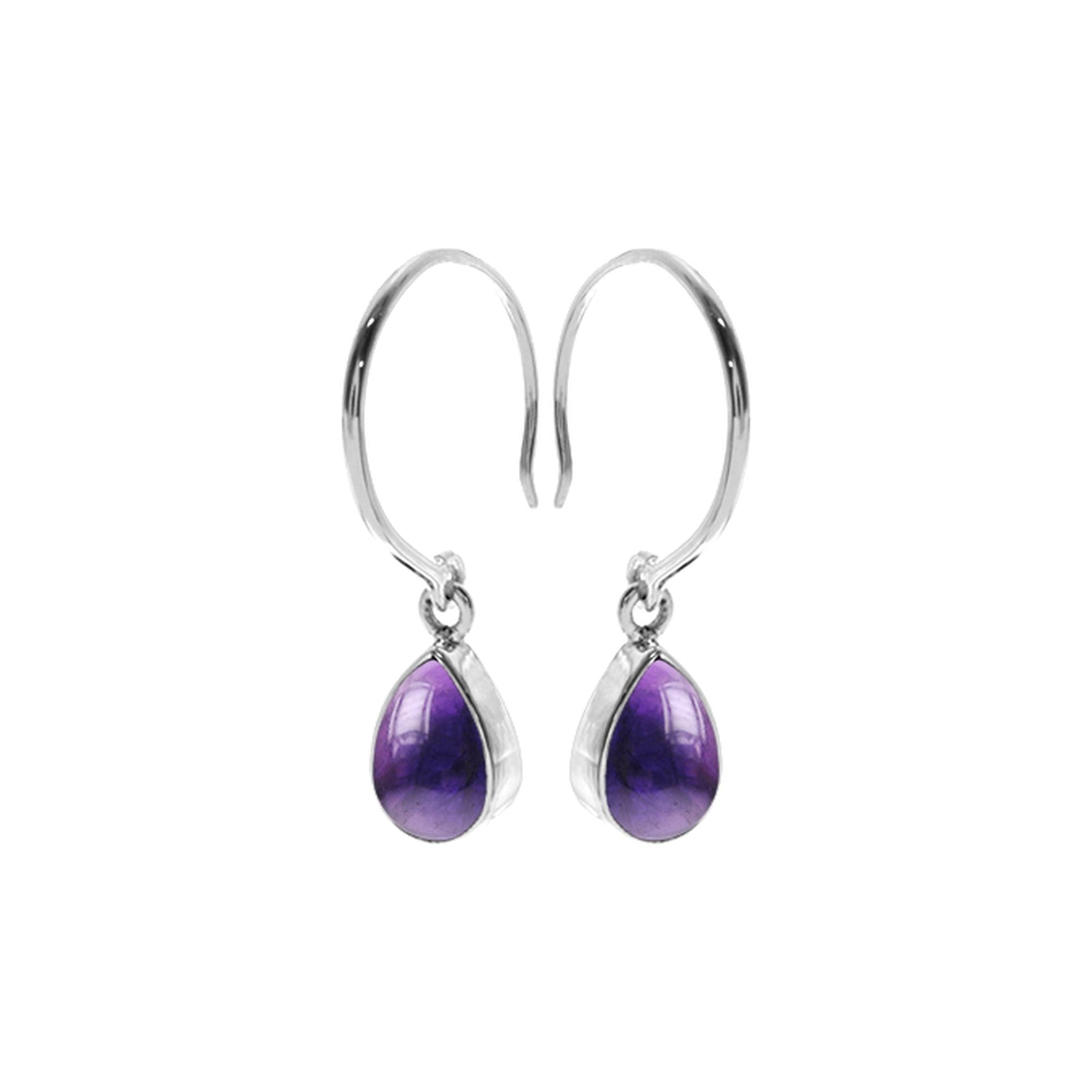 Samira open hoops with amethyst
