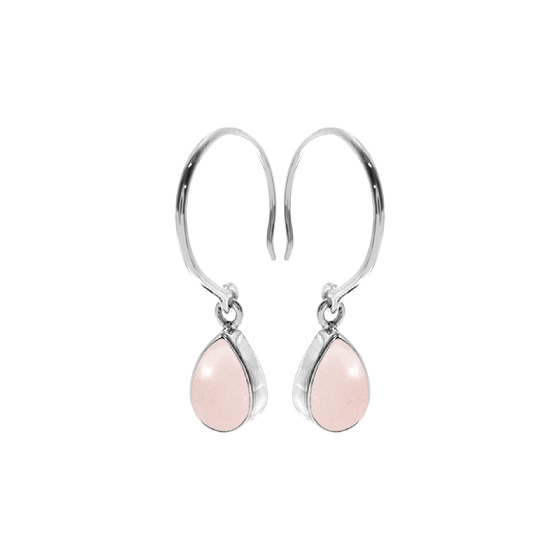 Samira open hoops with rose quartz