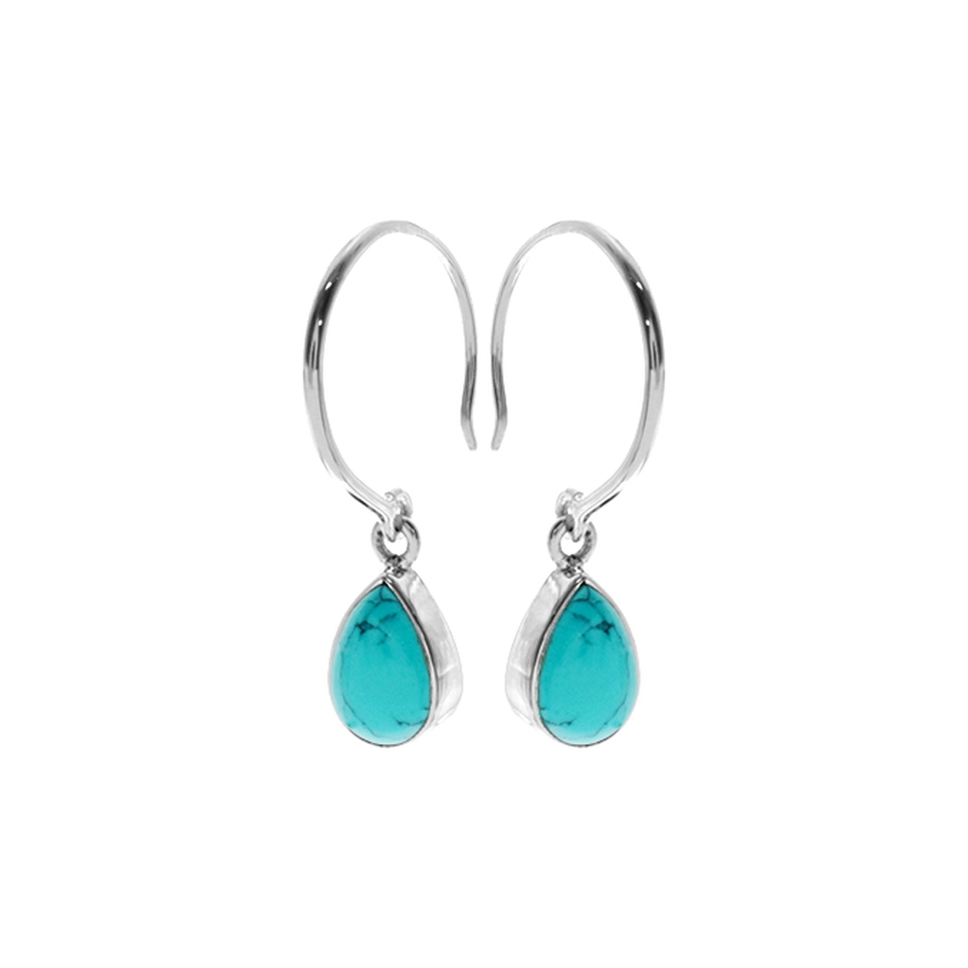 Samira open hoops with turquoise