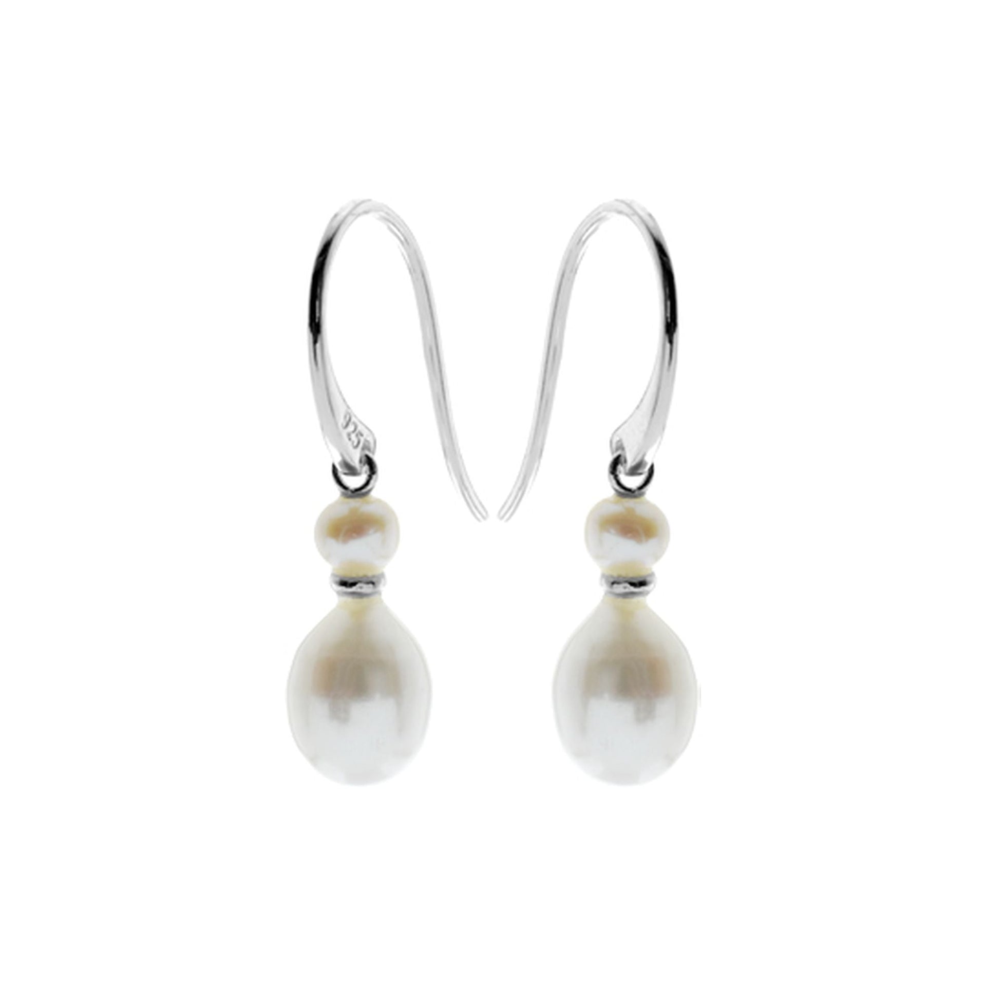 Elsie double rice pearl earrings