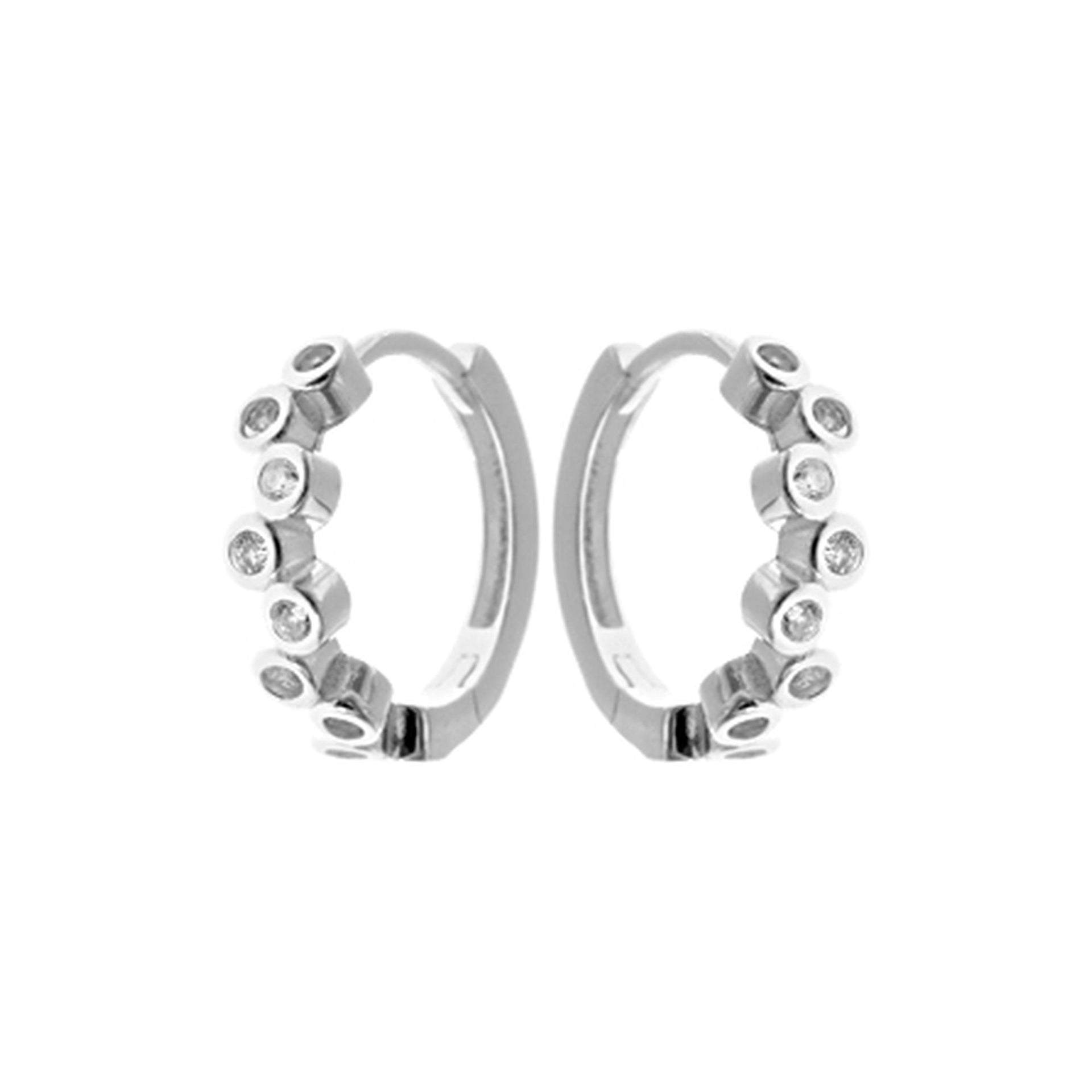 Kenzie staggered sparkle hoops