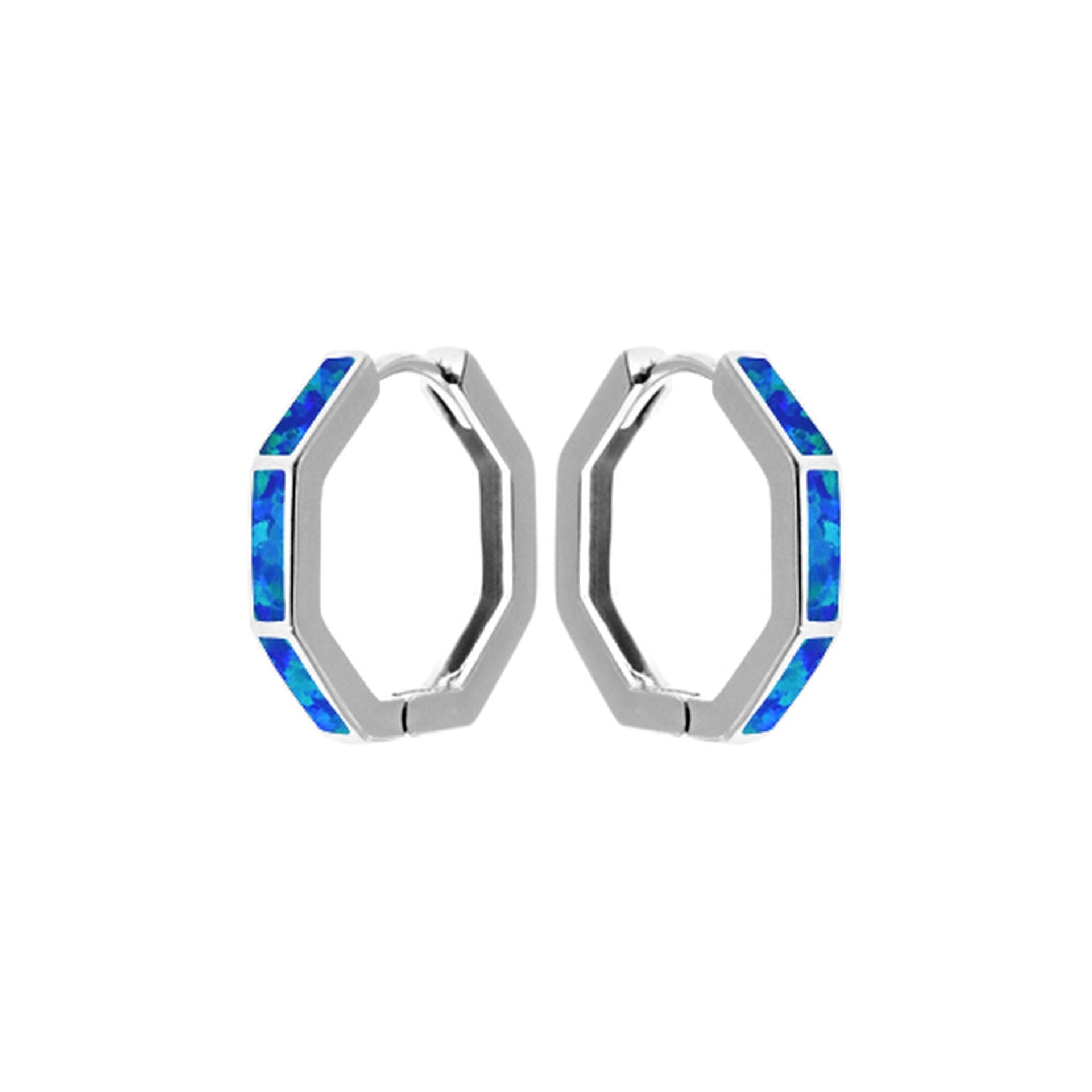 Diana blue octagonal hinged hoops