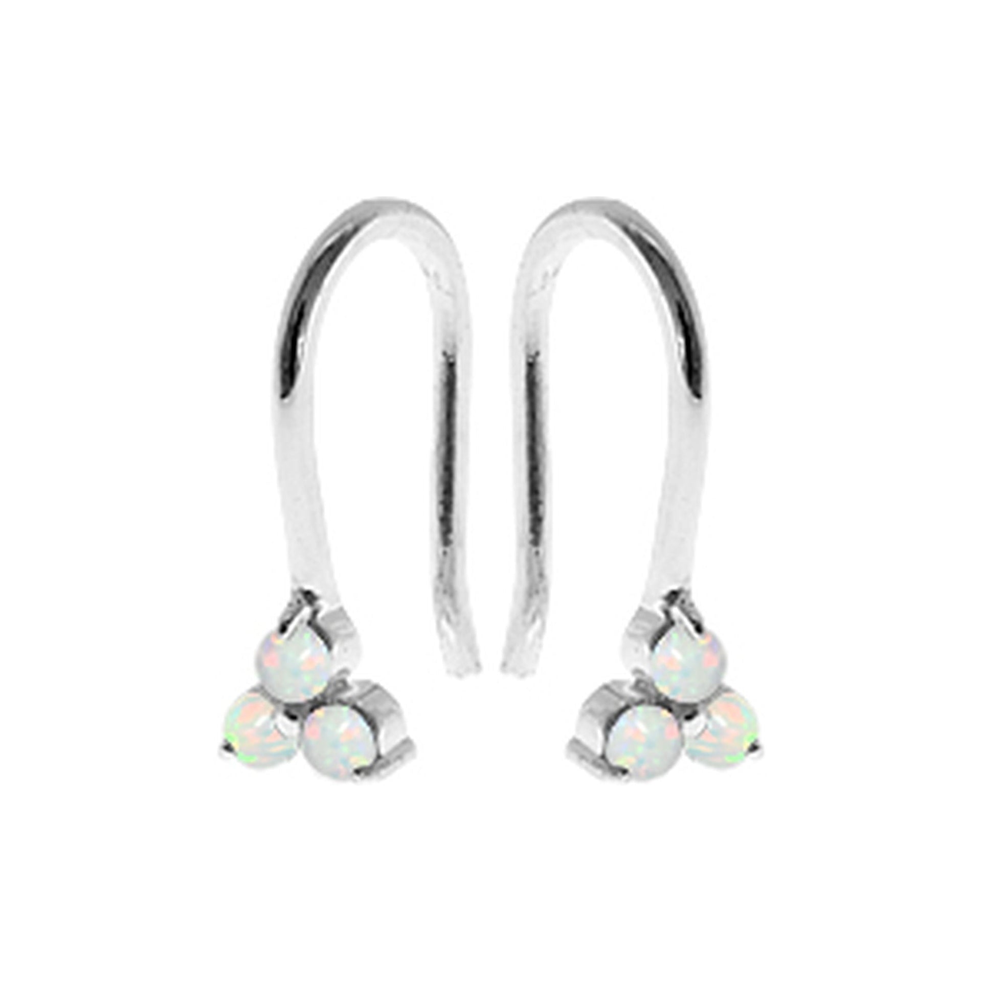 Bethan pyramid white opalique earrings