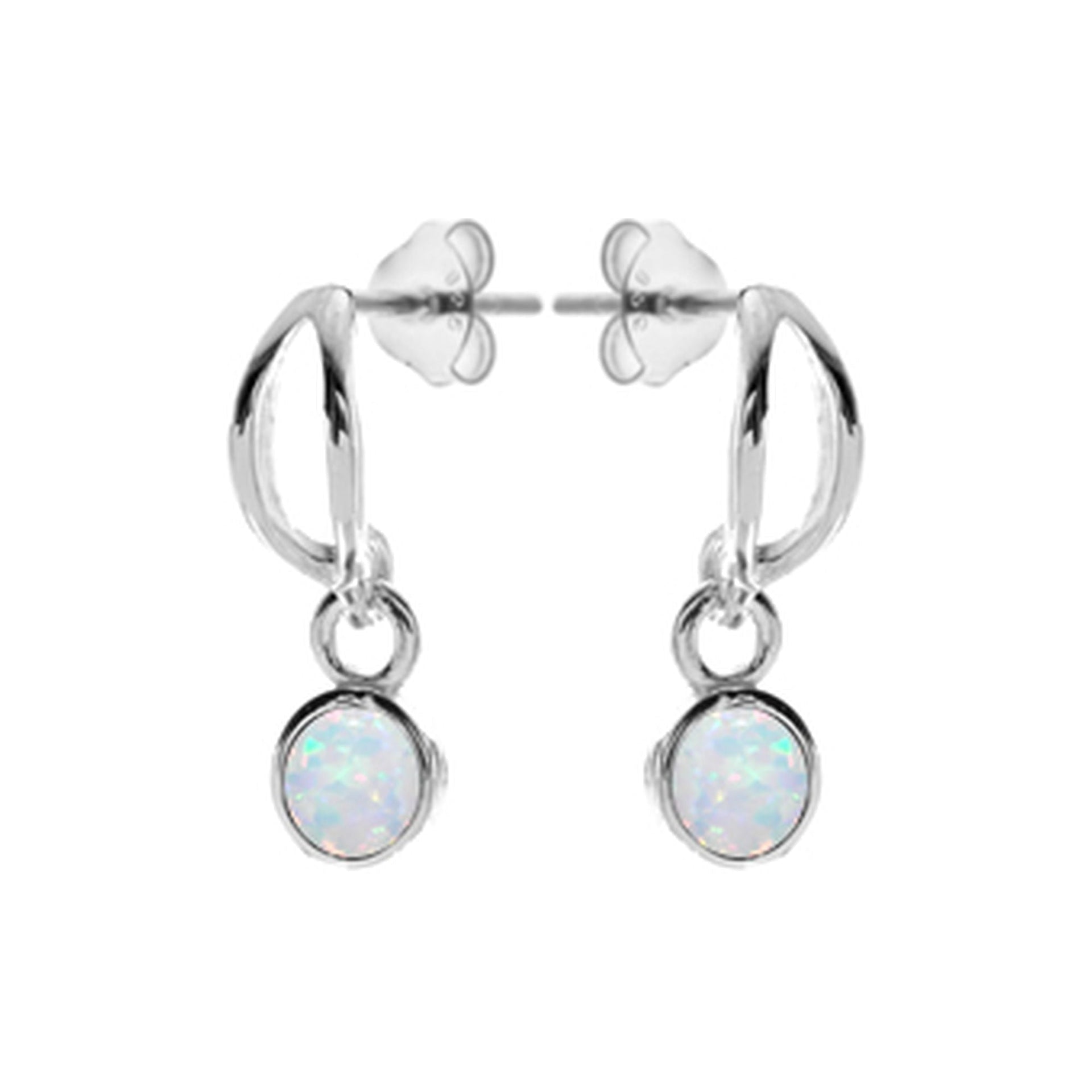 Angelica ellipse stud white opalique drops