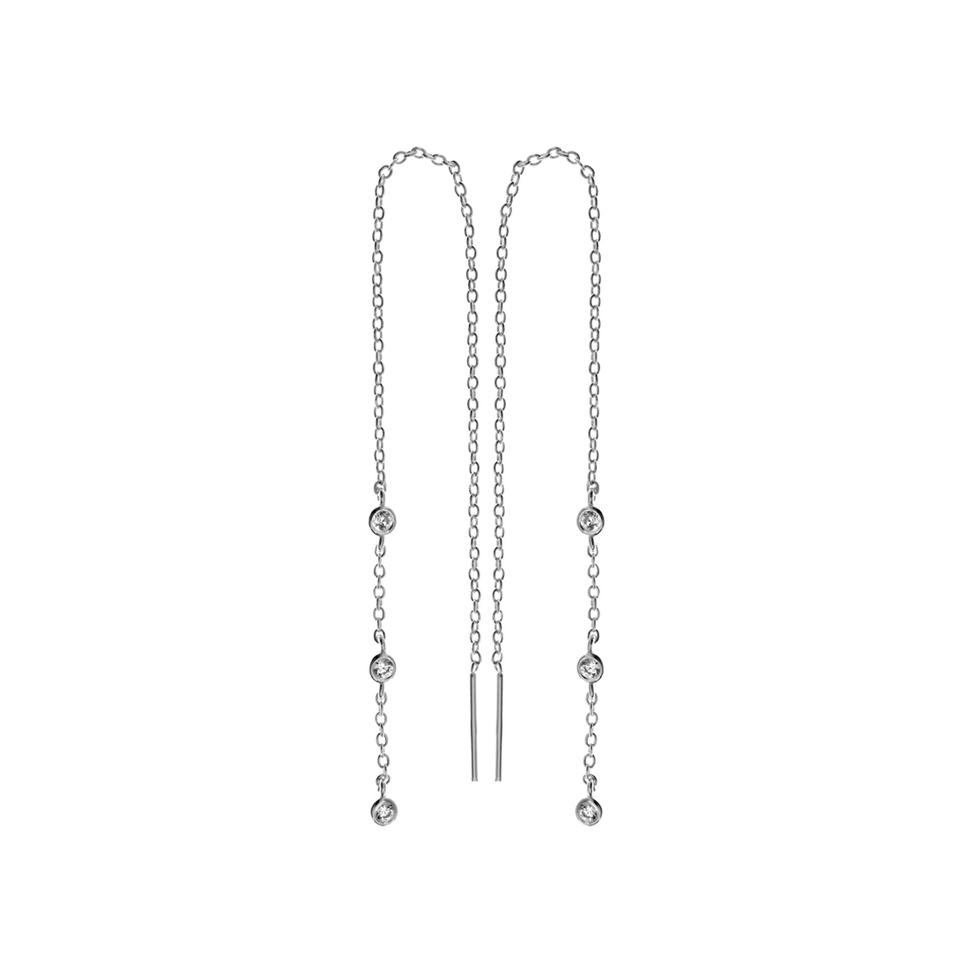 Carrie triple CZ pull through earrings
