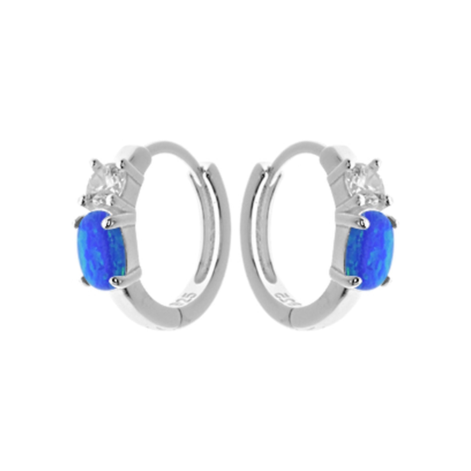 Alexis sleepers with blue opalique & CZ