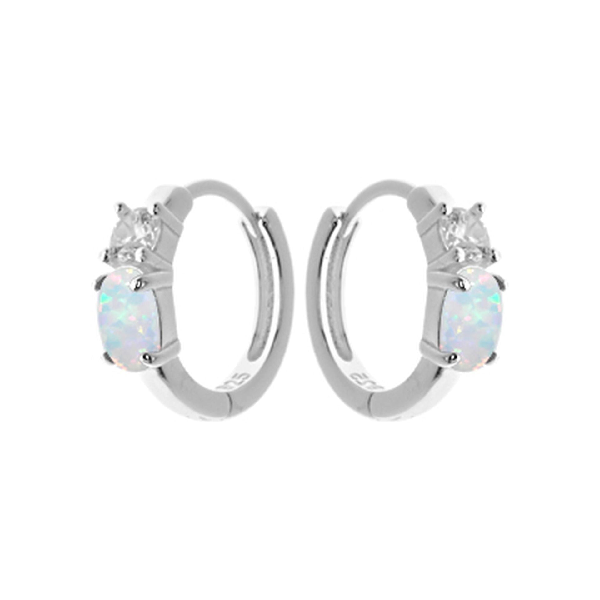 Alexis sleepers with white opalique & CZ