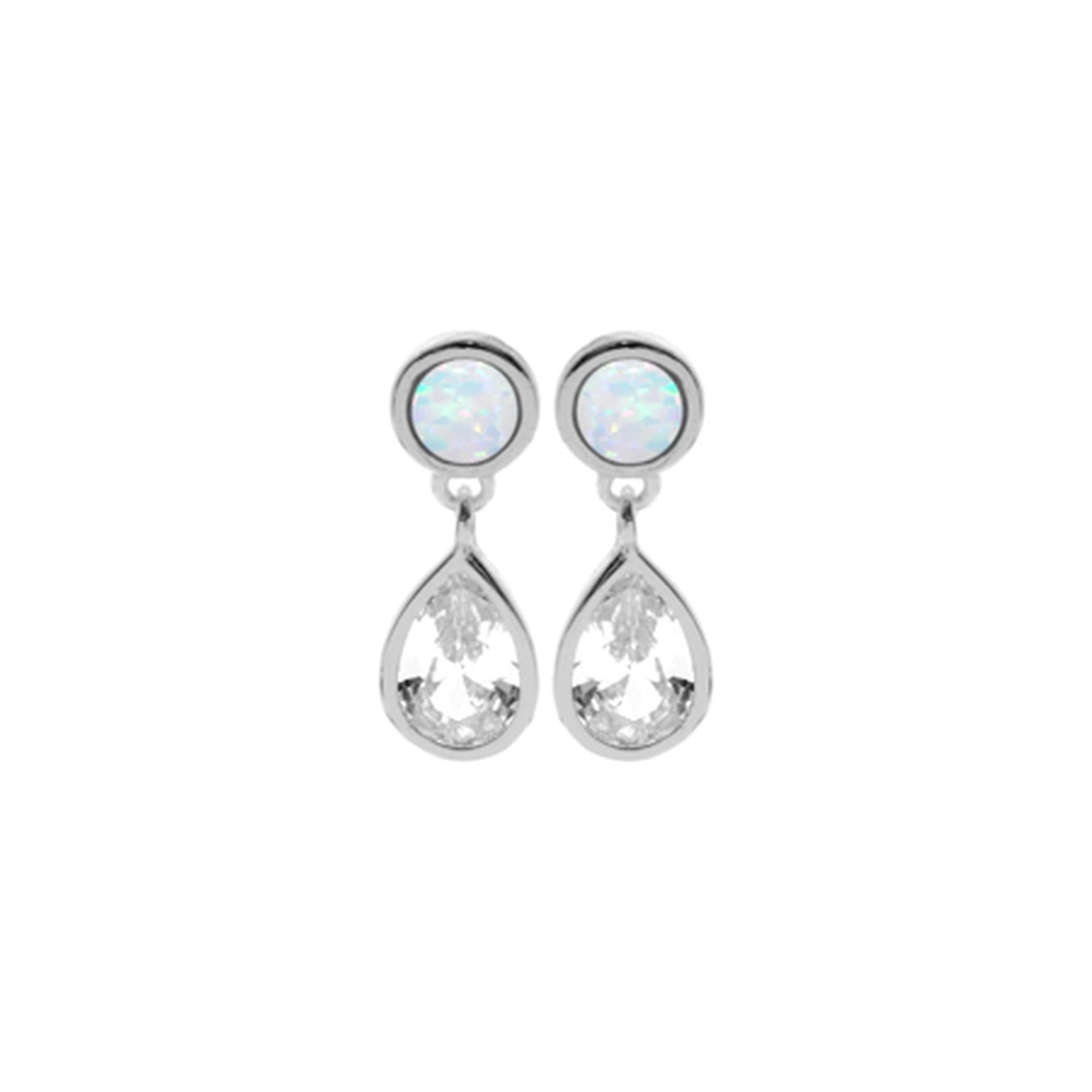 Alexis CZ dangle with white opalique studs