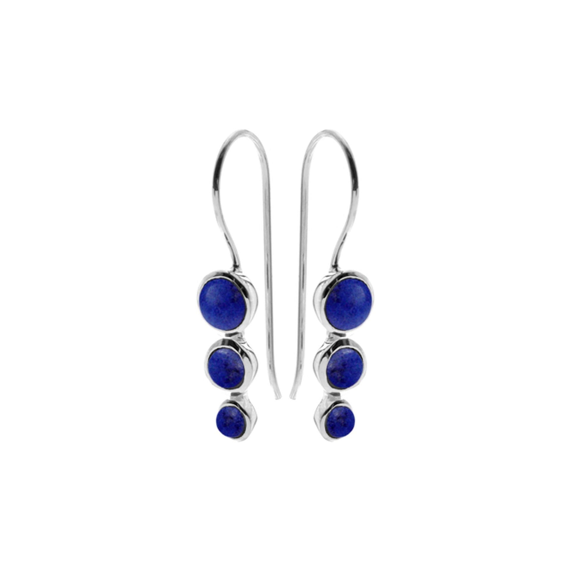 Bridget graduated lapis lazuli rounds earrings