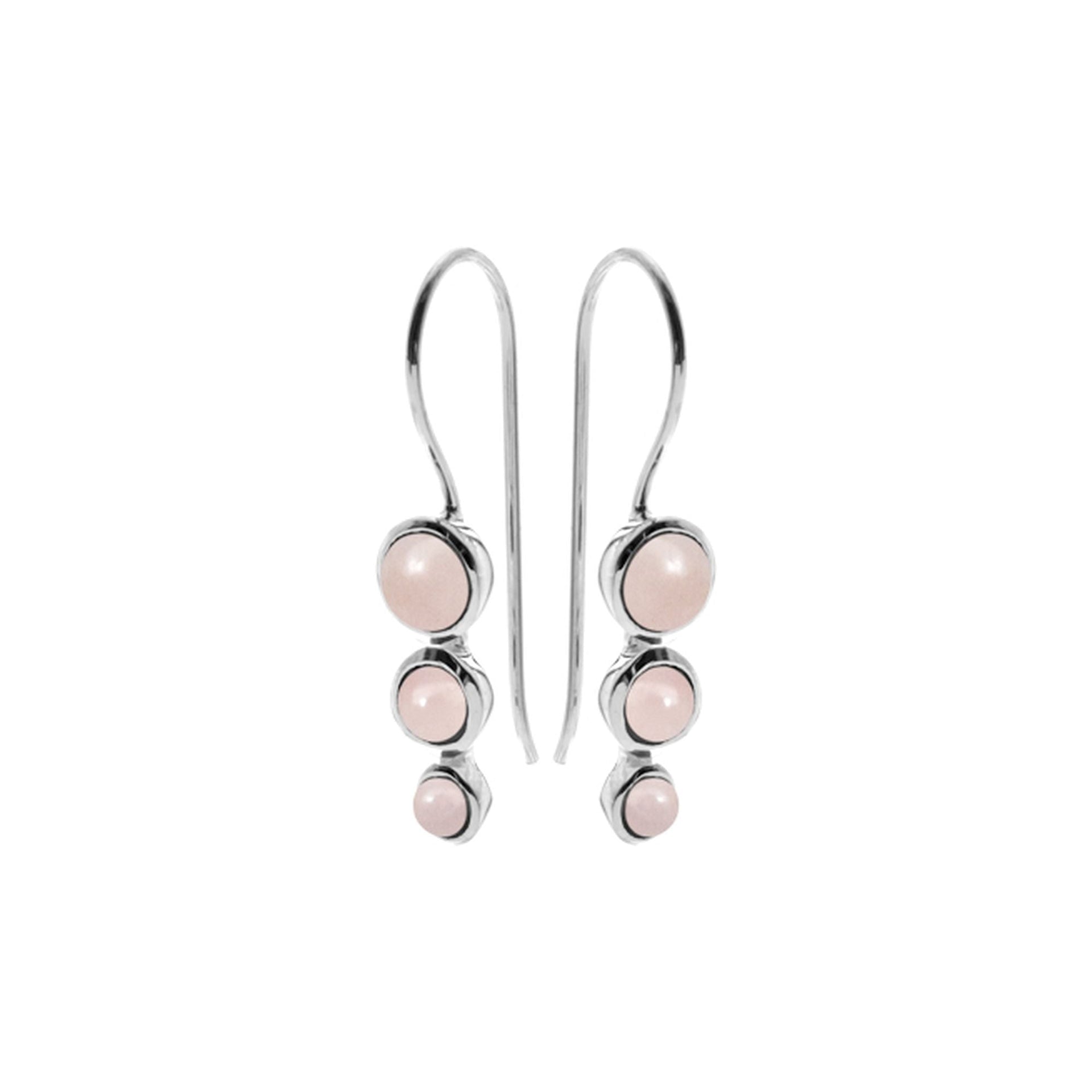 Bridget graduated rose quartz rounds earrings