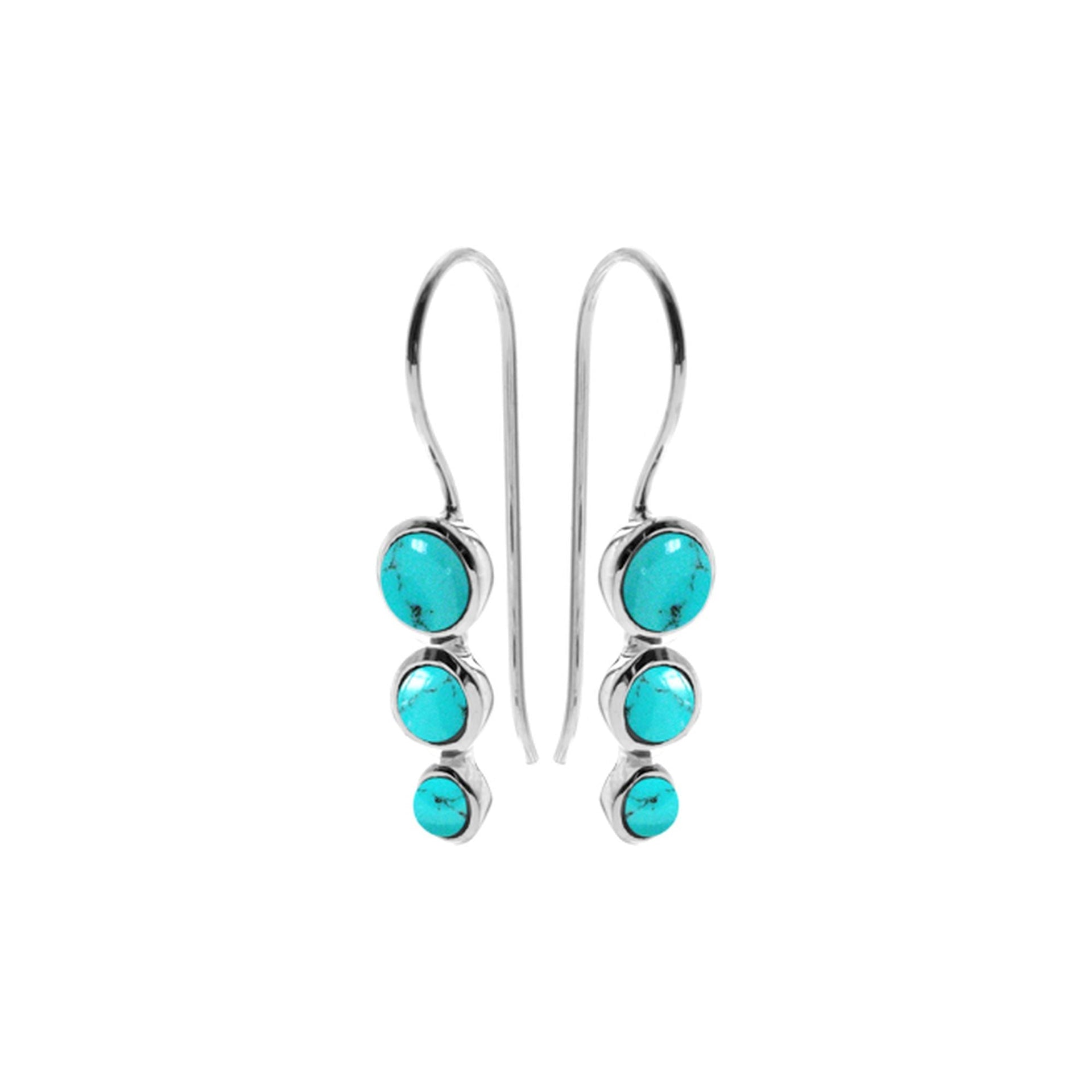 Bridget graduated turquoise rounds earrings