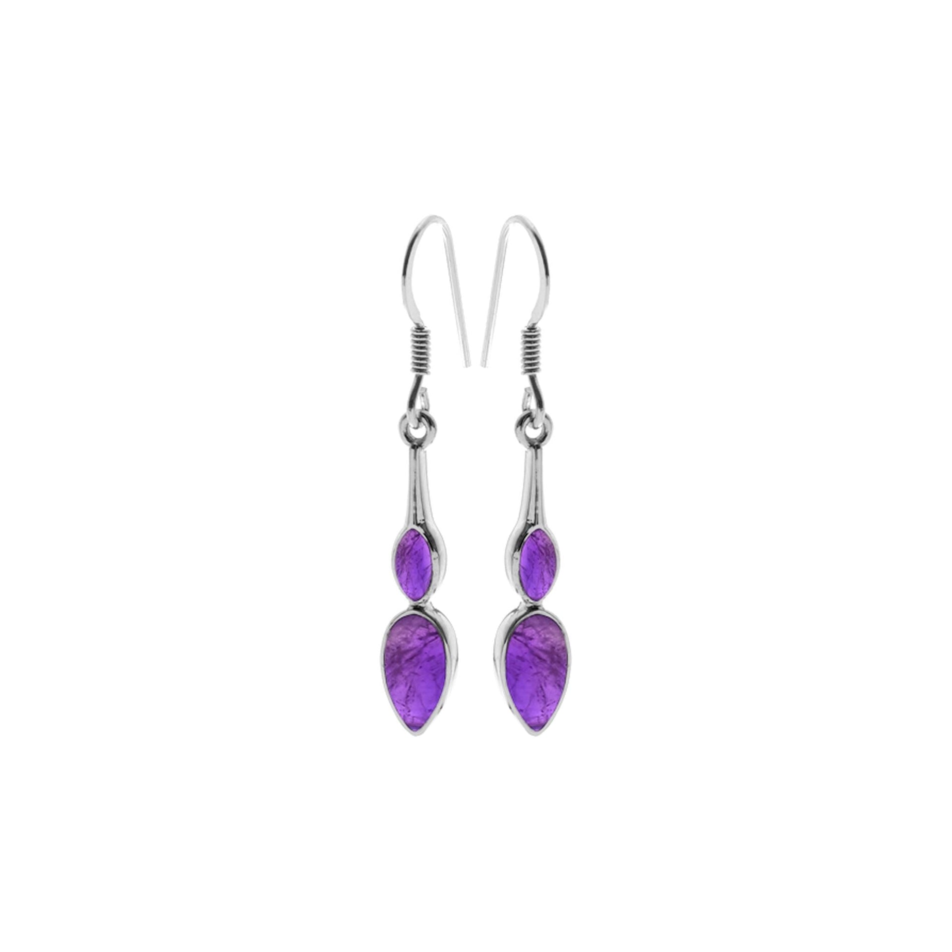 Bridget double amethyst earrings