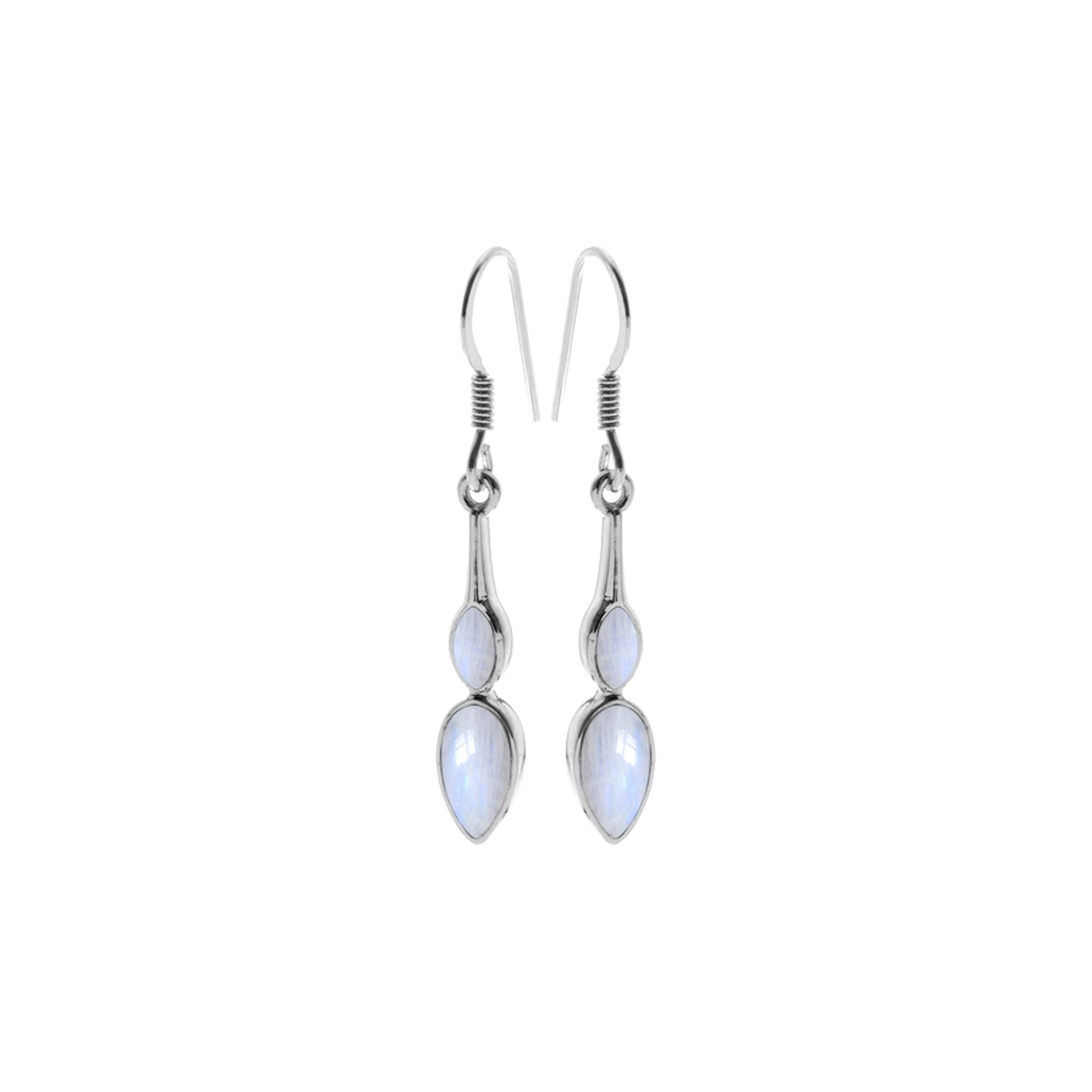 Bridget double rainbow moonstone earrings