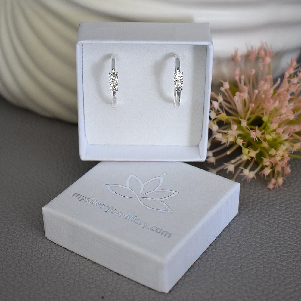 Heidi 15mm hoops with CZ duo