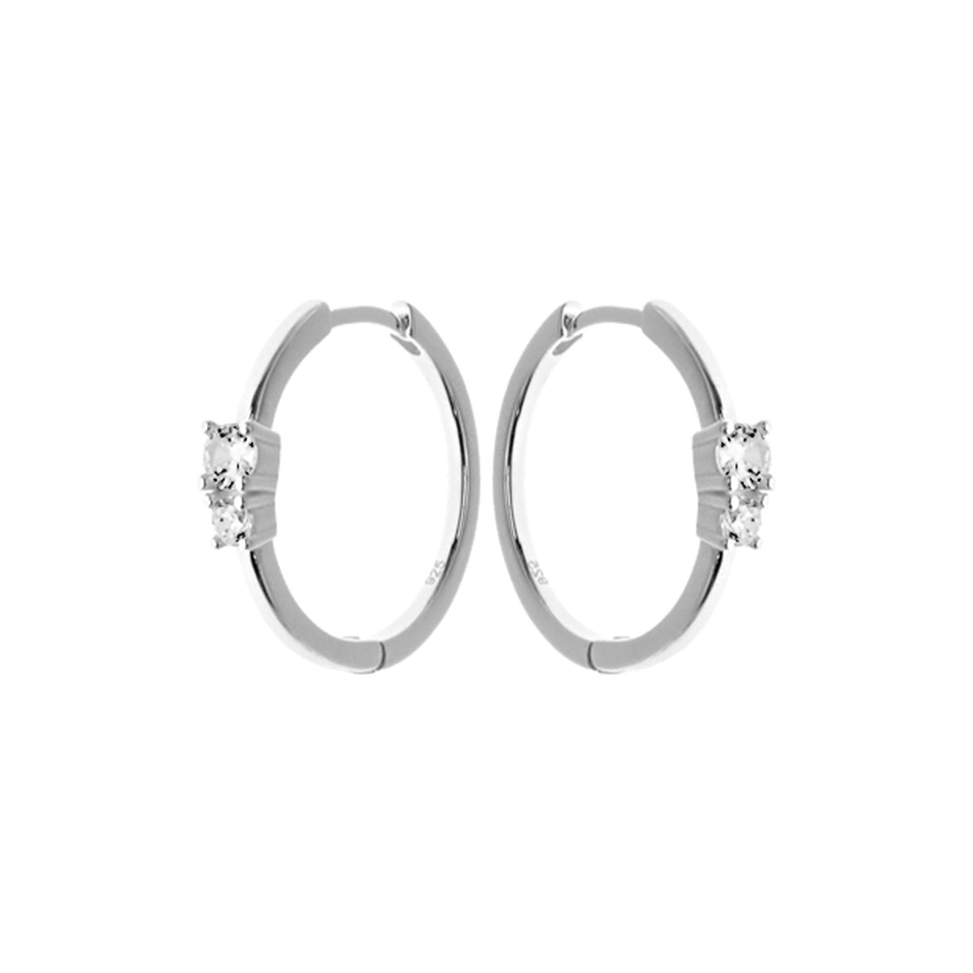 Heidi 15mm hoops with CZ duo