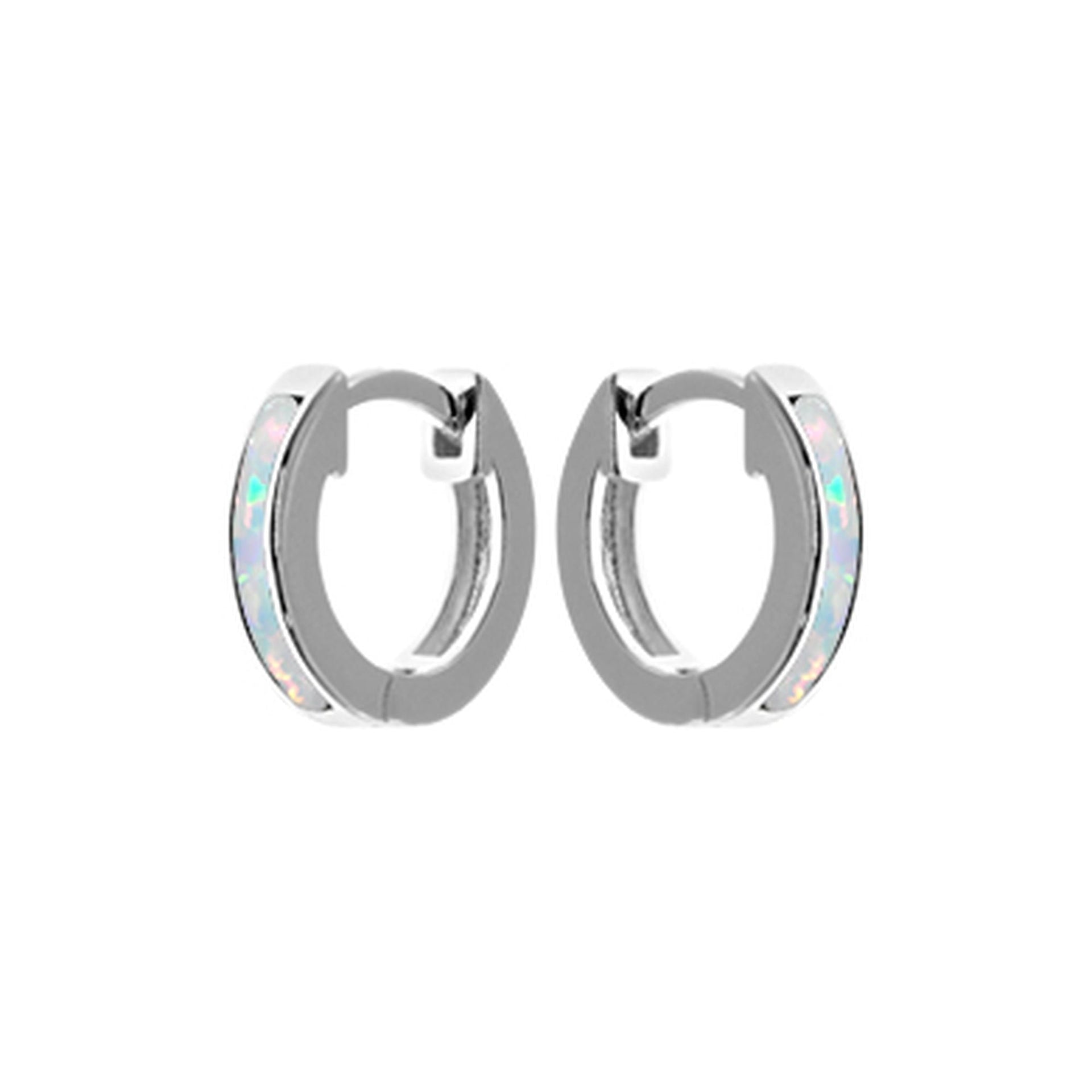 Diana 11mm huggies with white opalique