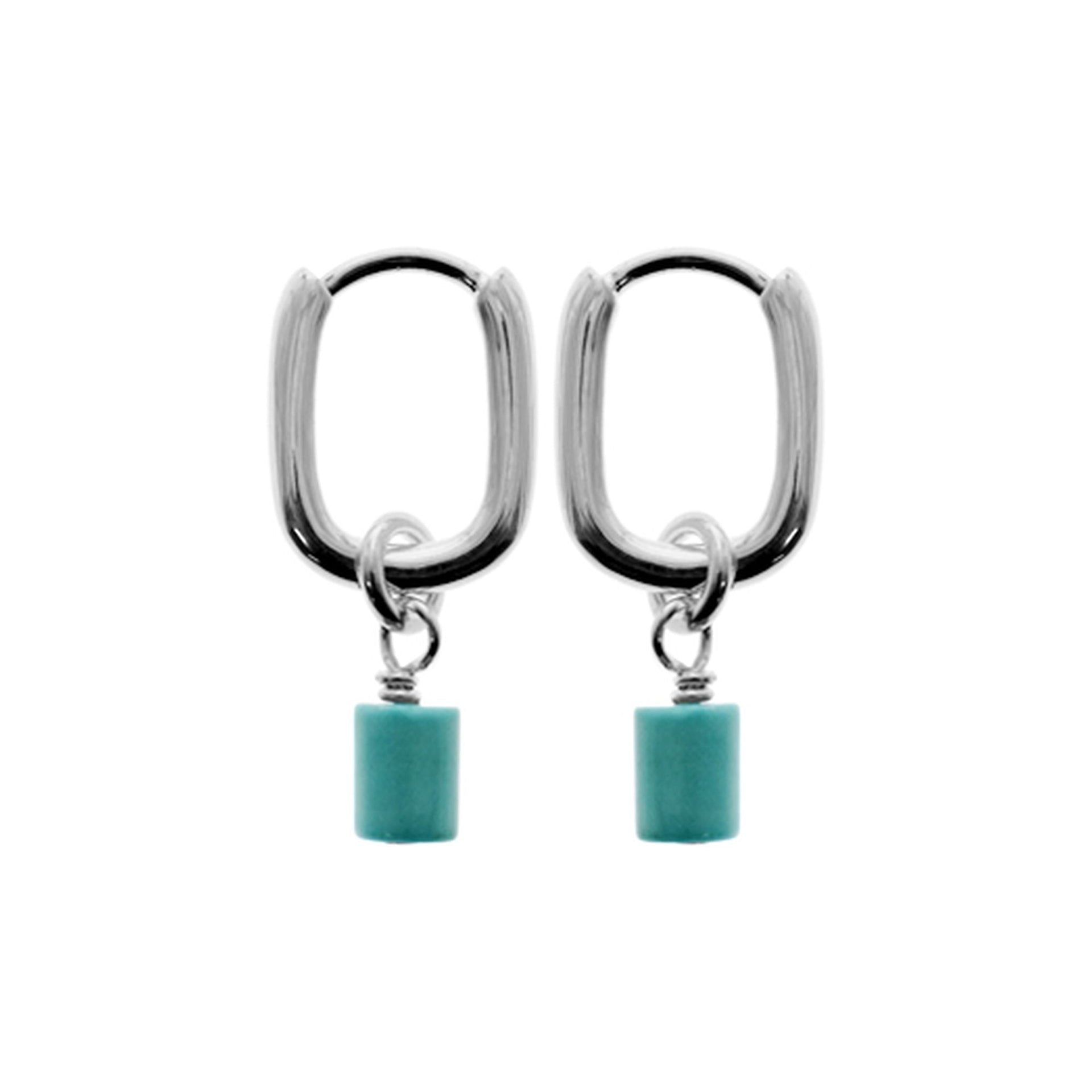 Jaelyn turquoise cylinder huggies