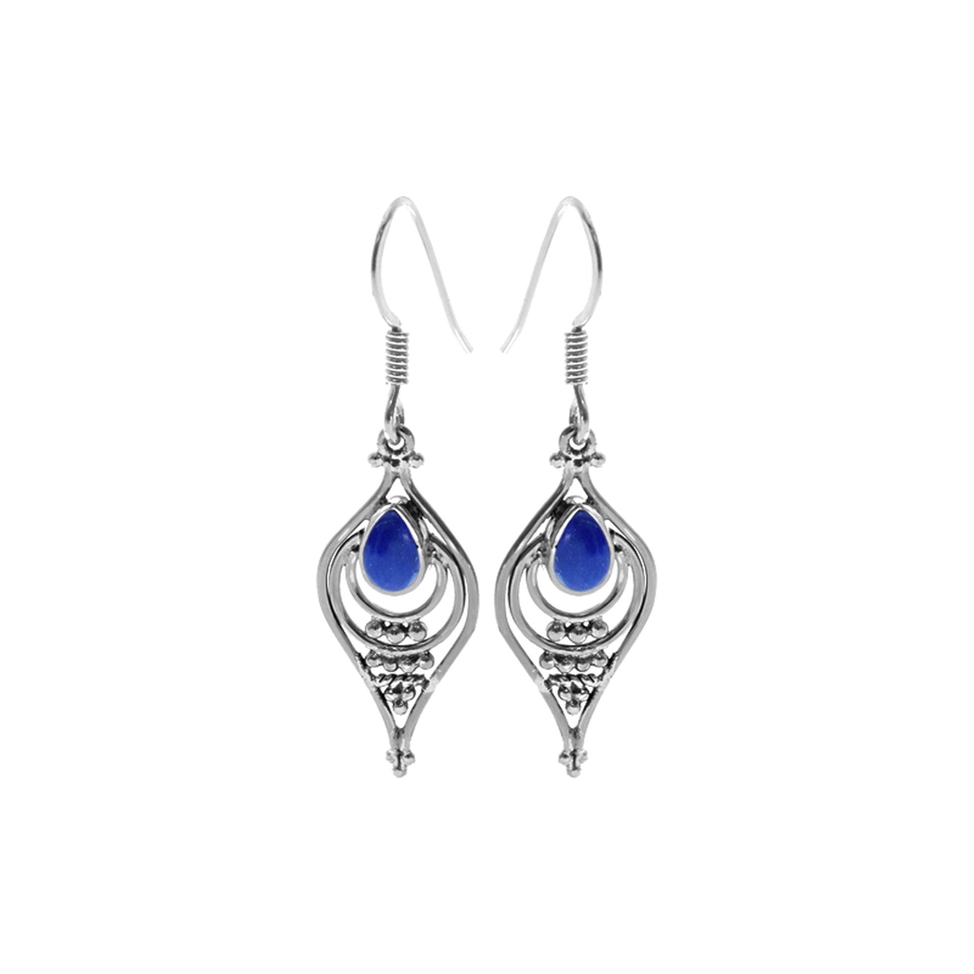 Isla ellipse lapis lazuli earrings
