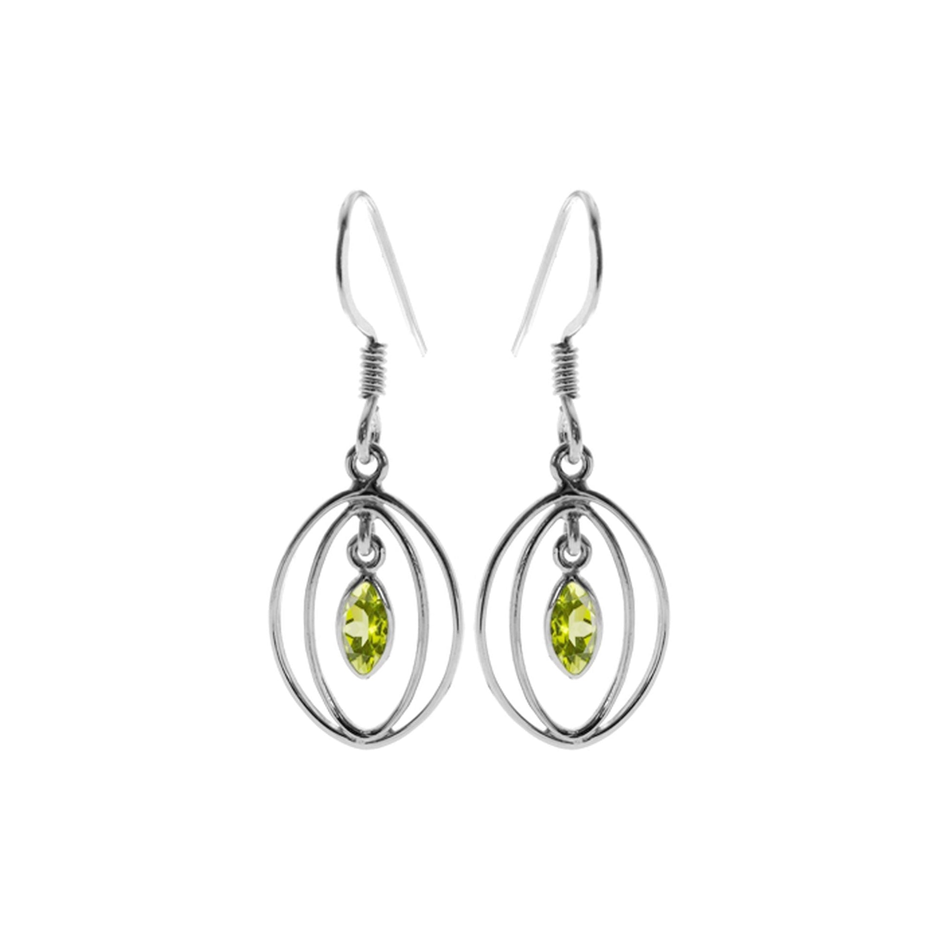 Ivy double oval peridot earrings