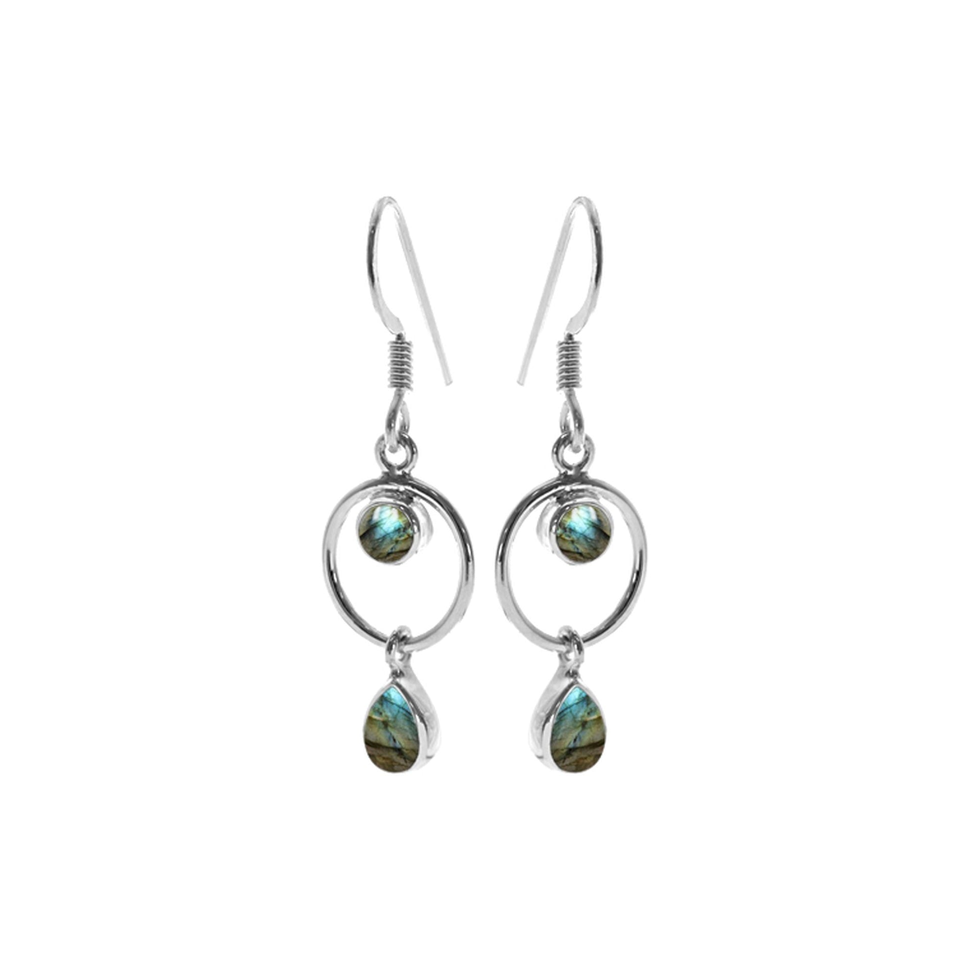 Ivy labradorite charm earrings