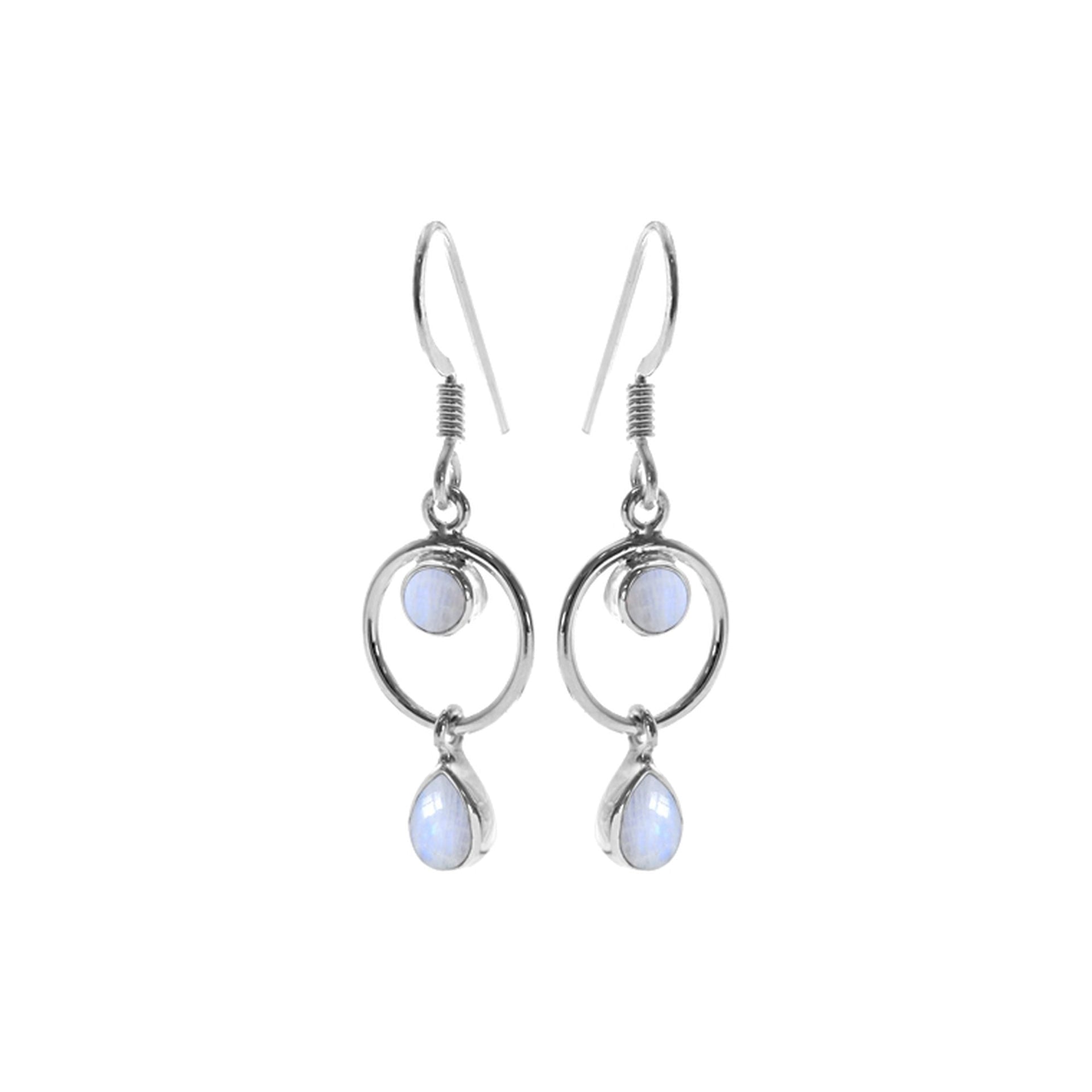 Ivy rainbow moonstone charm earrings