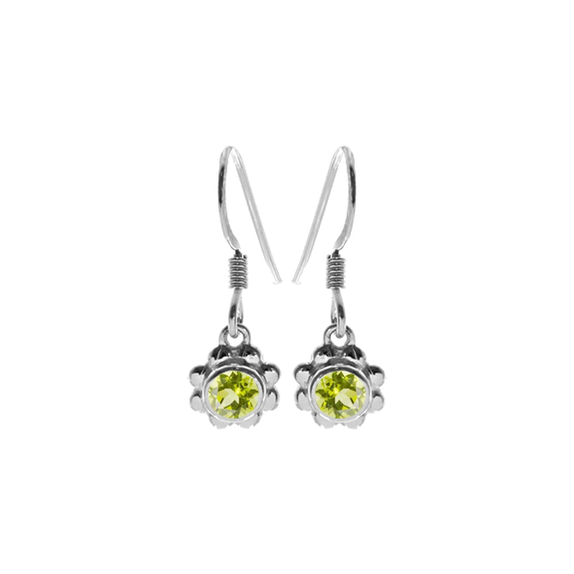 Matilda peridot petal earrings