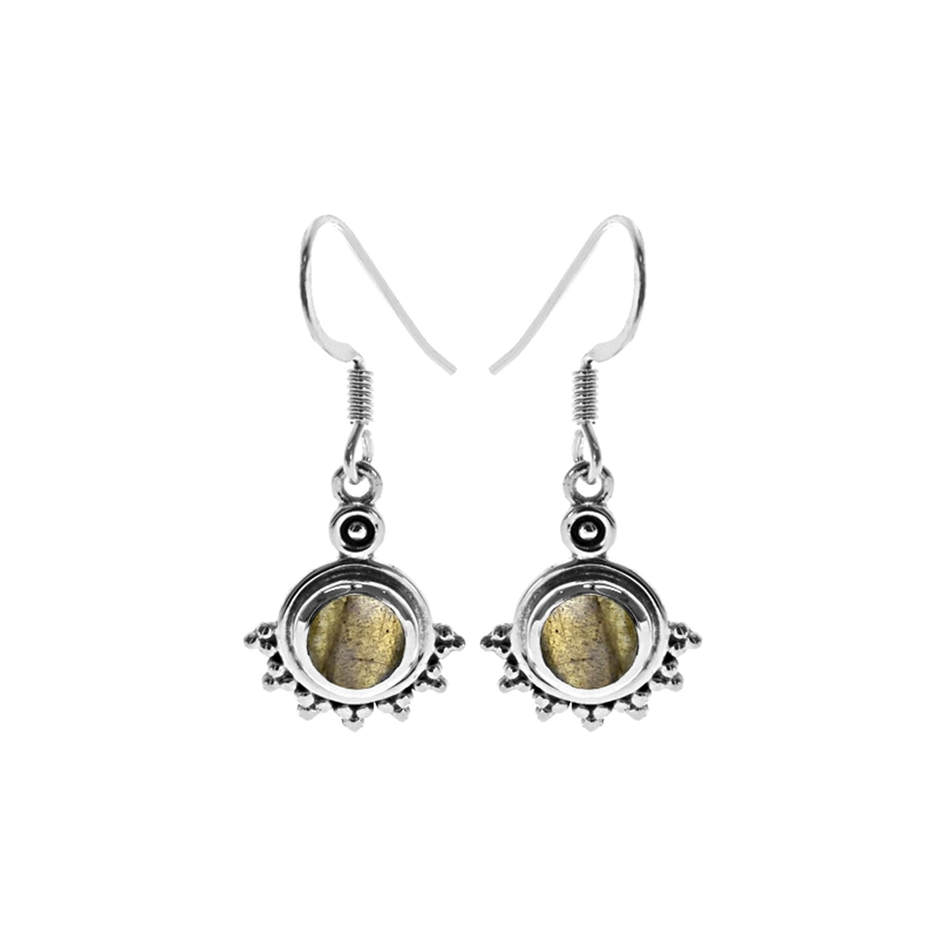 Catalina half surround labradorite earrings