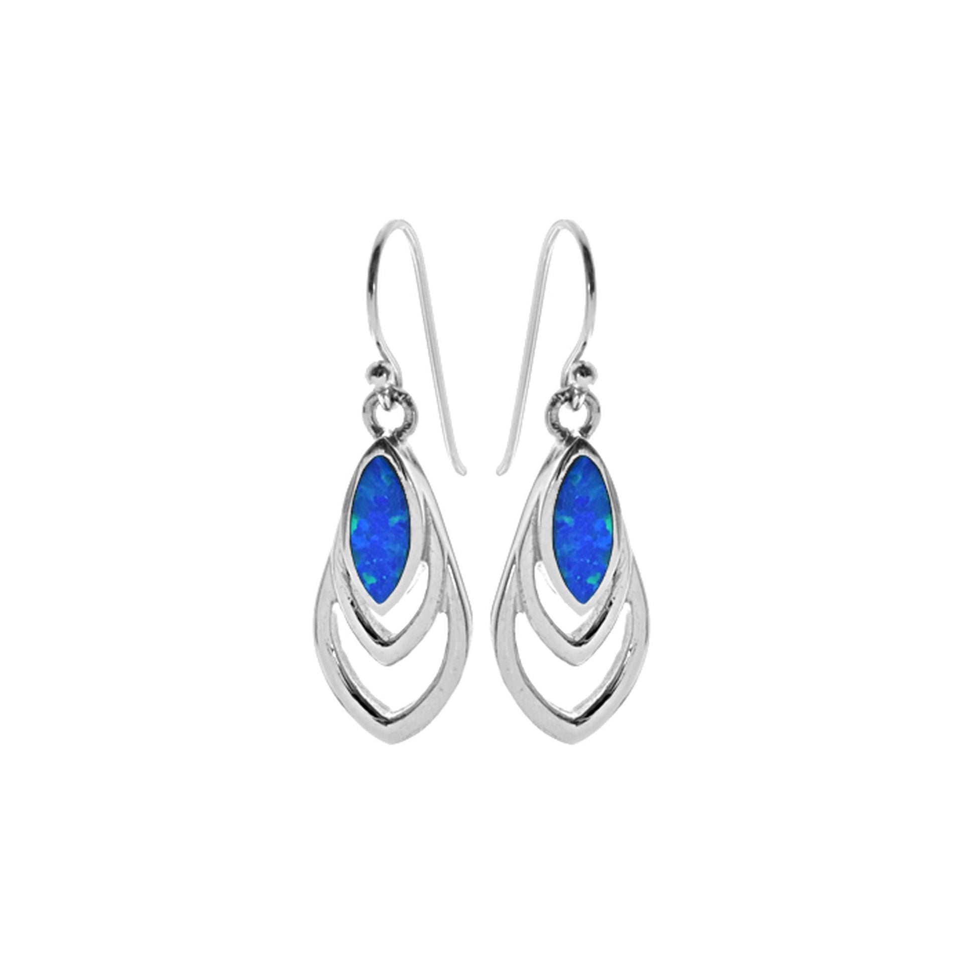 Antoinette triple marquis blue opalique earrings