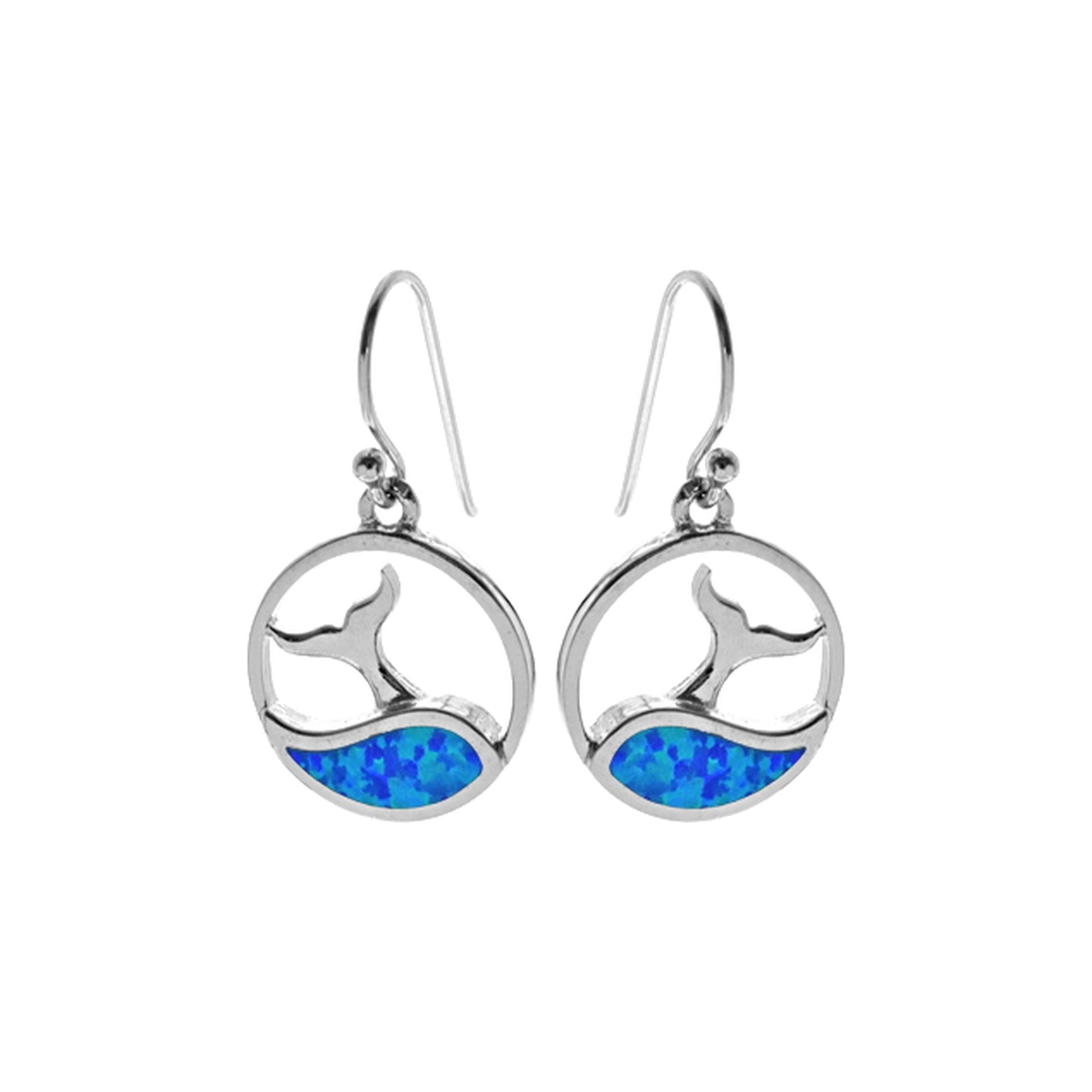 Ana whale wave blue opalique earrings
