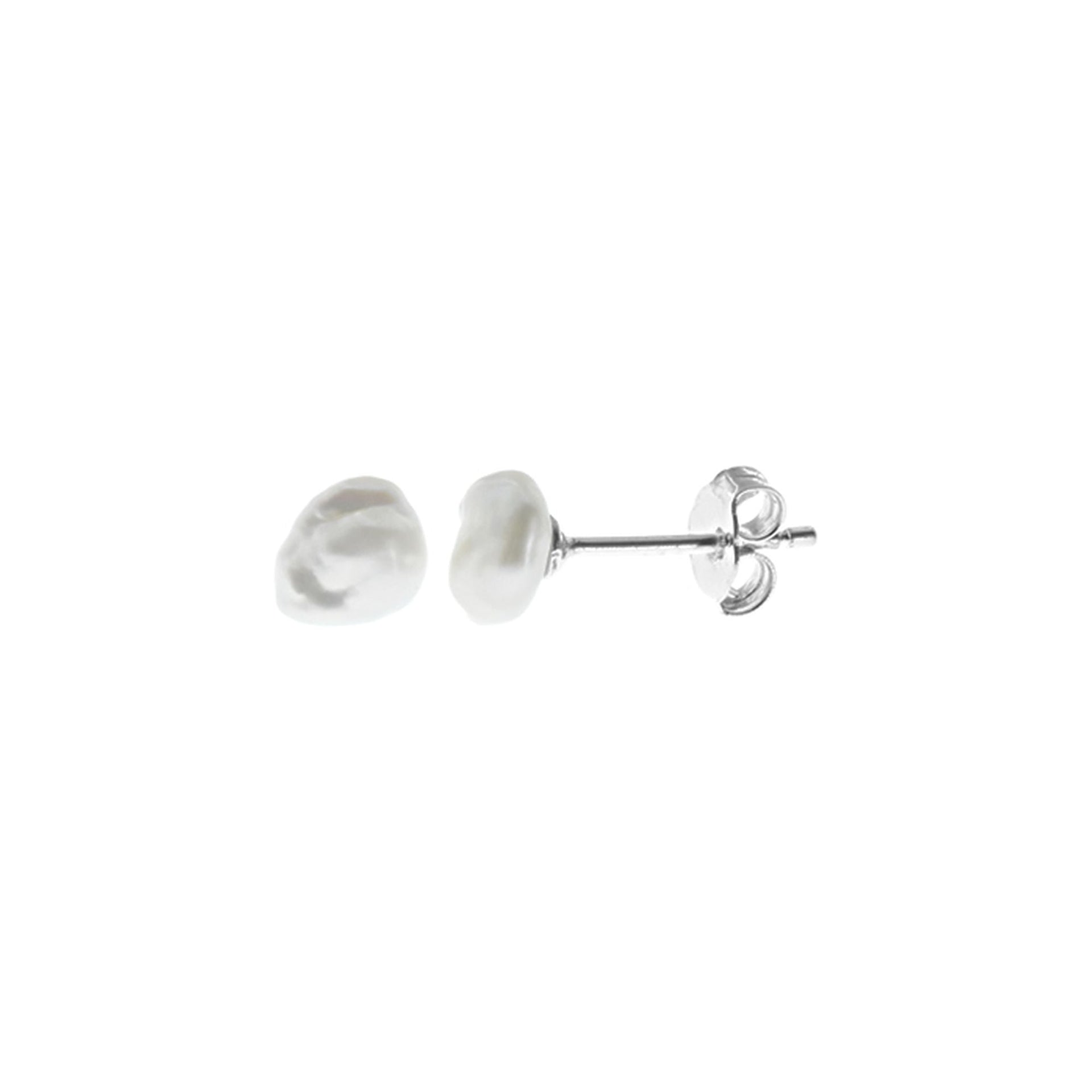 Rosa keshi pearl with optional CZ chain stud earrings