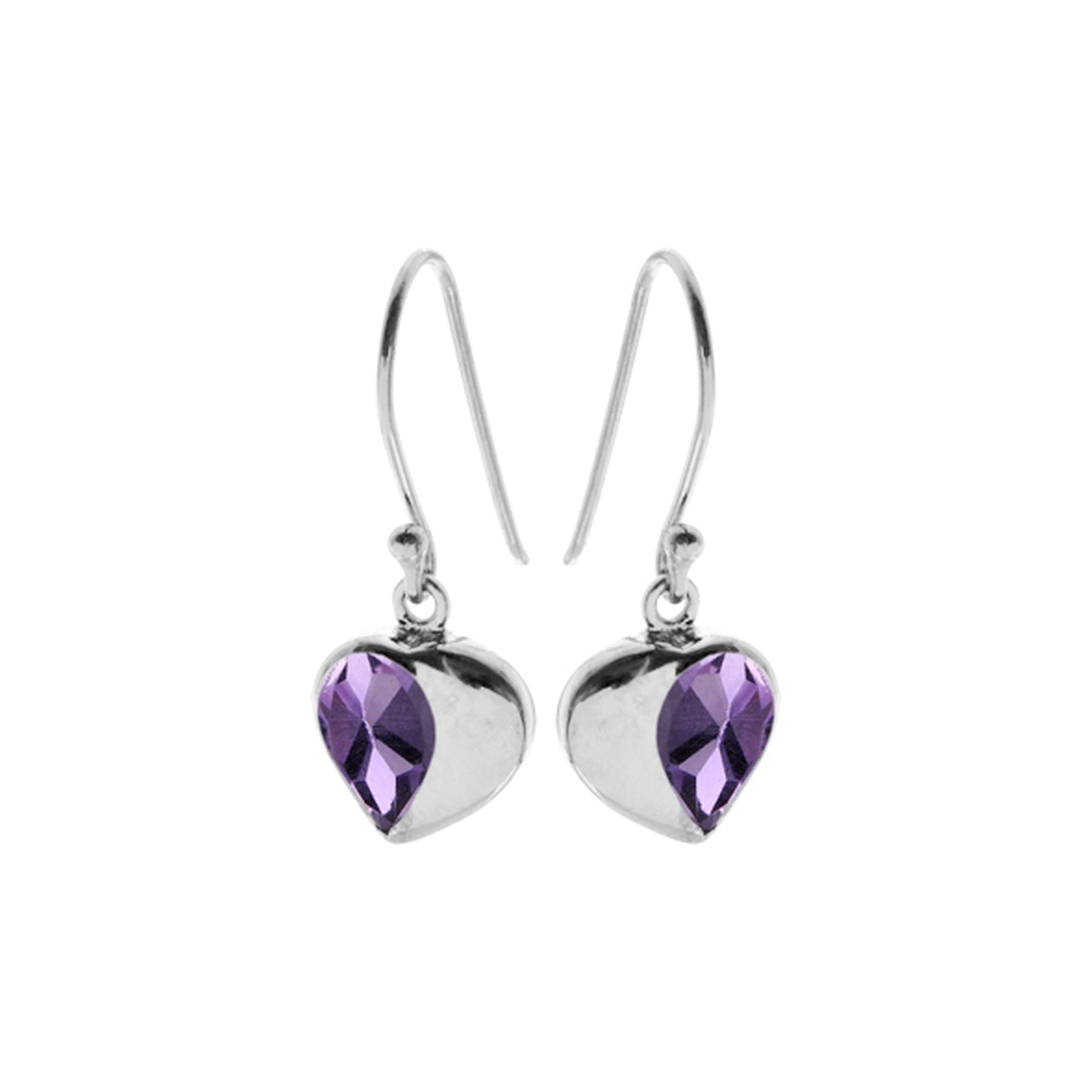 Lola half amethyst heart earrings