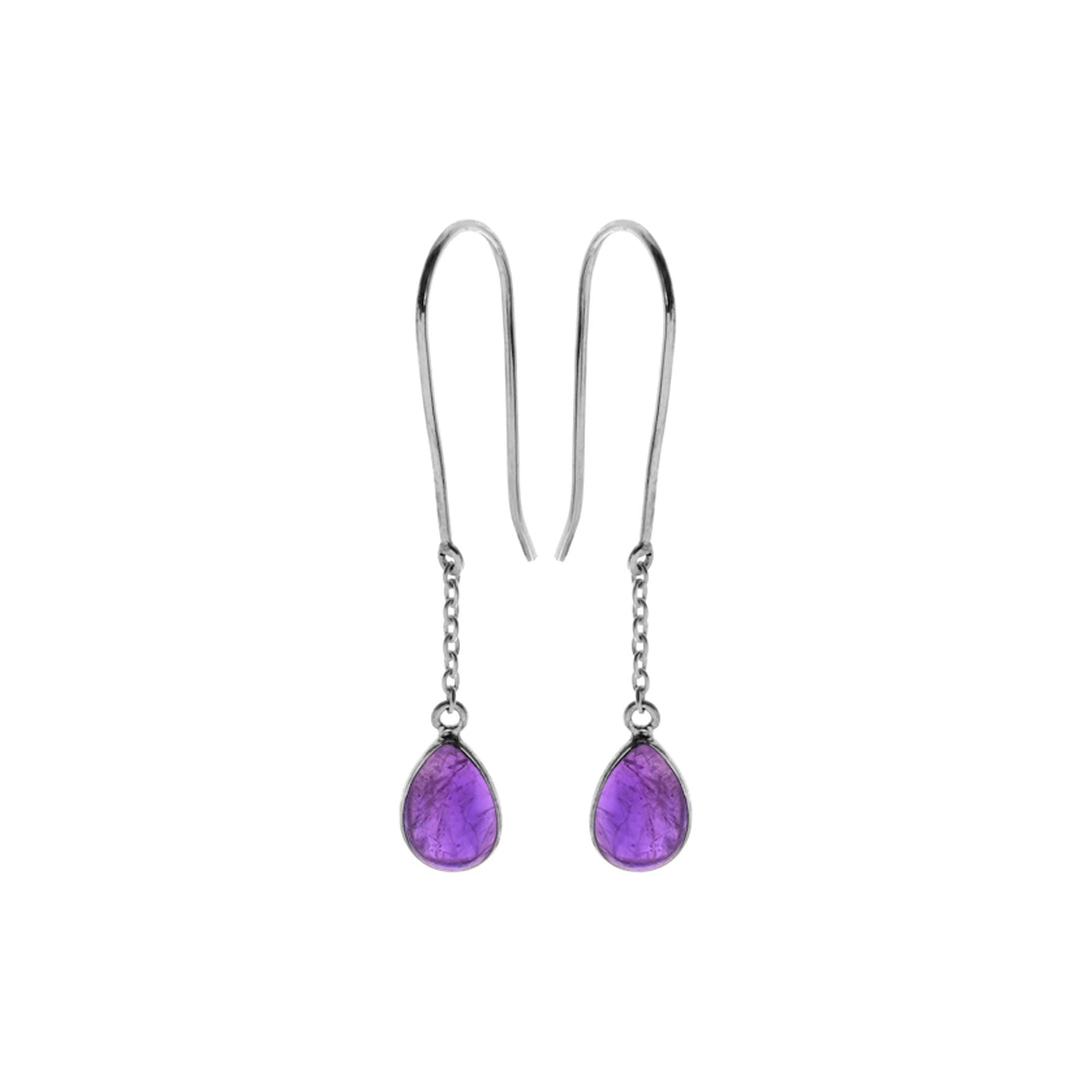 Bridget amethyst and chain earrings
