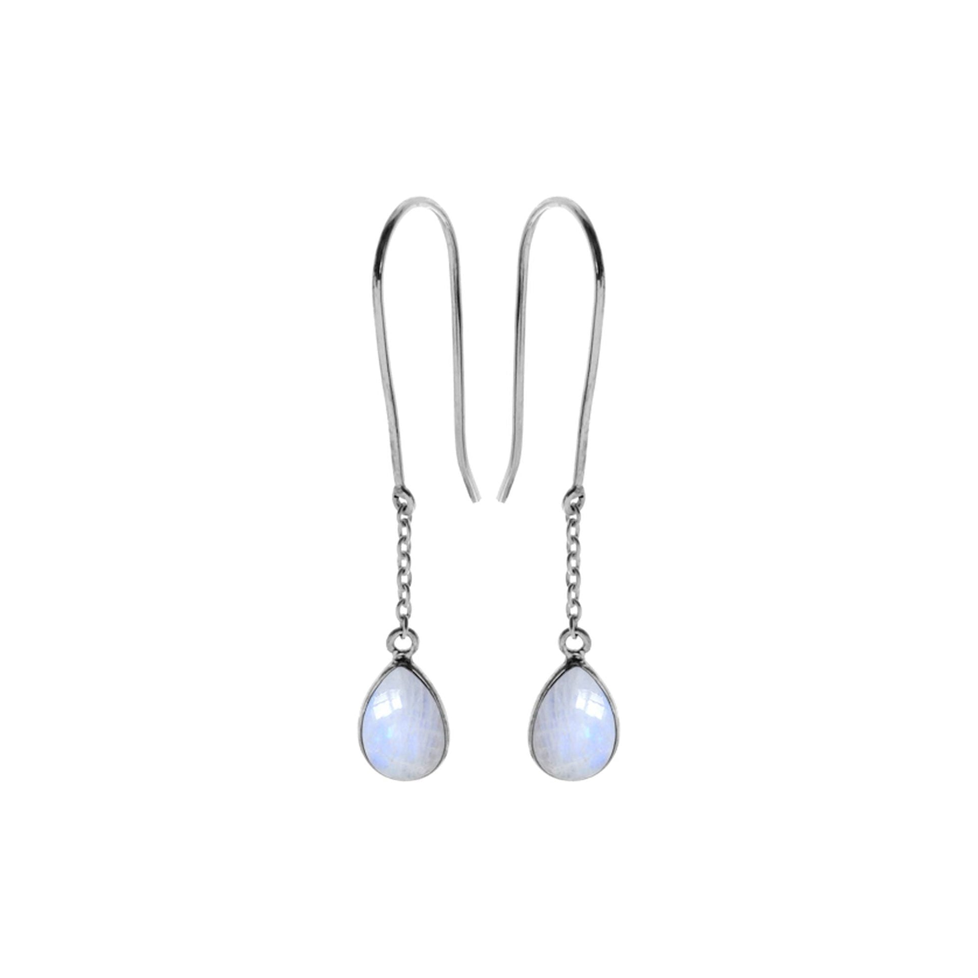 Bridget rainbow moonstone and chain earrings