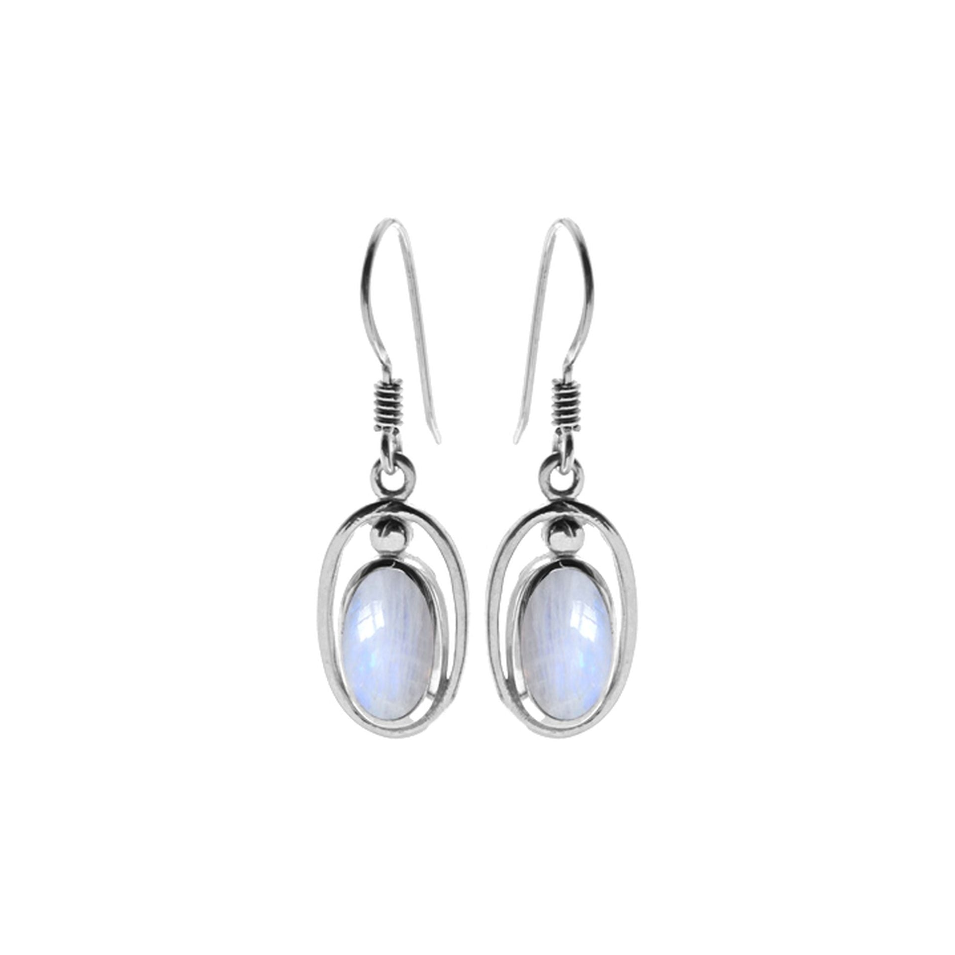 Amy framed rainbow moonstone earrings