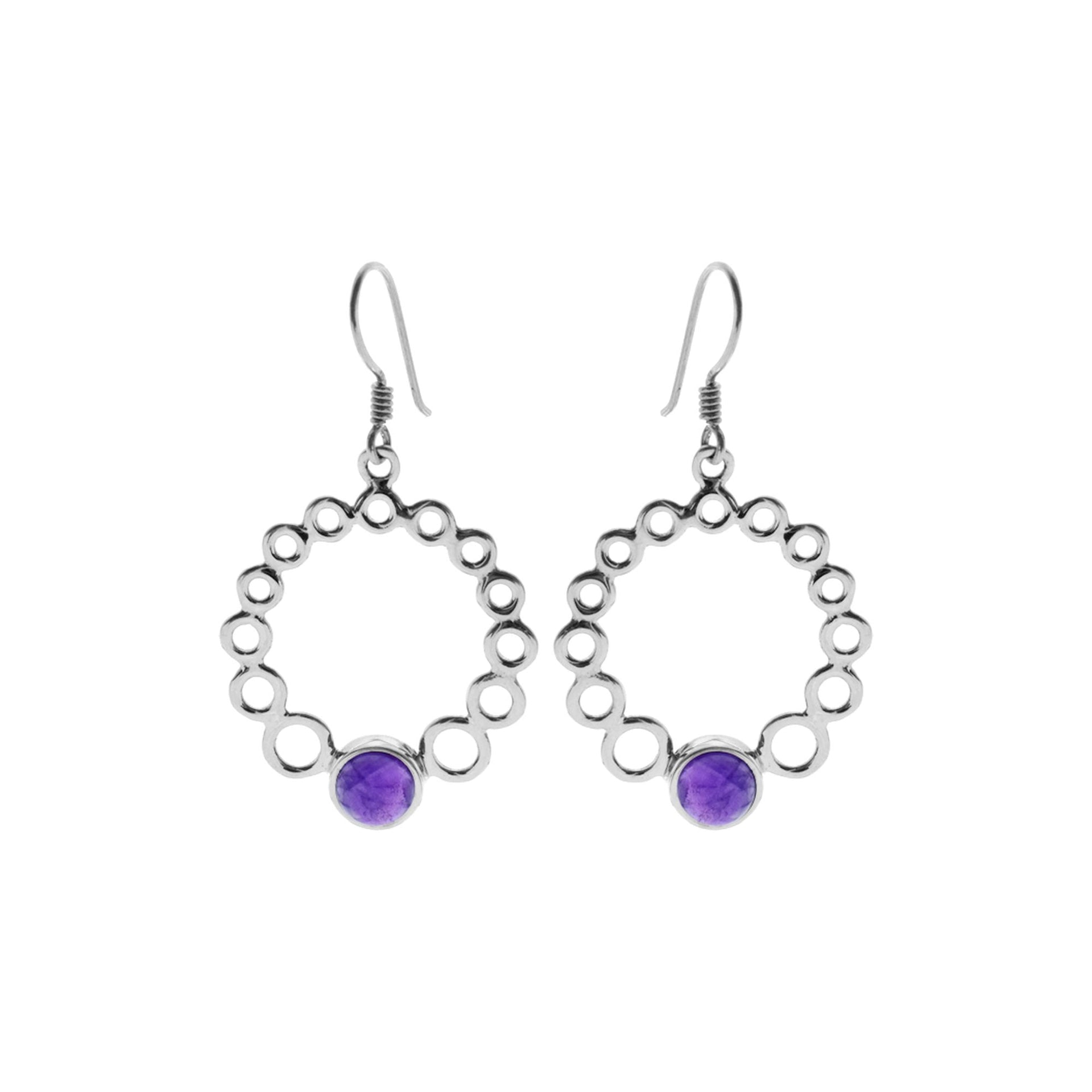Samira amethyst and circles earrings