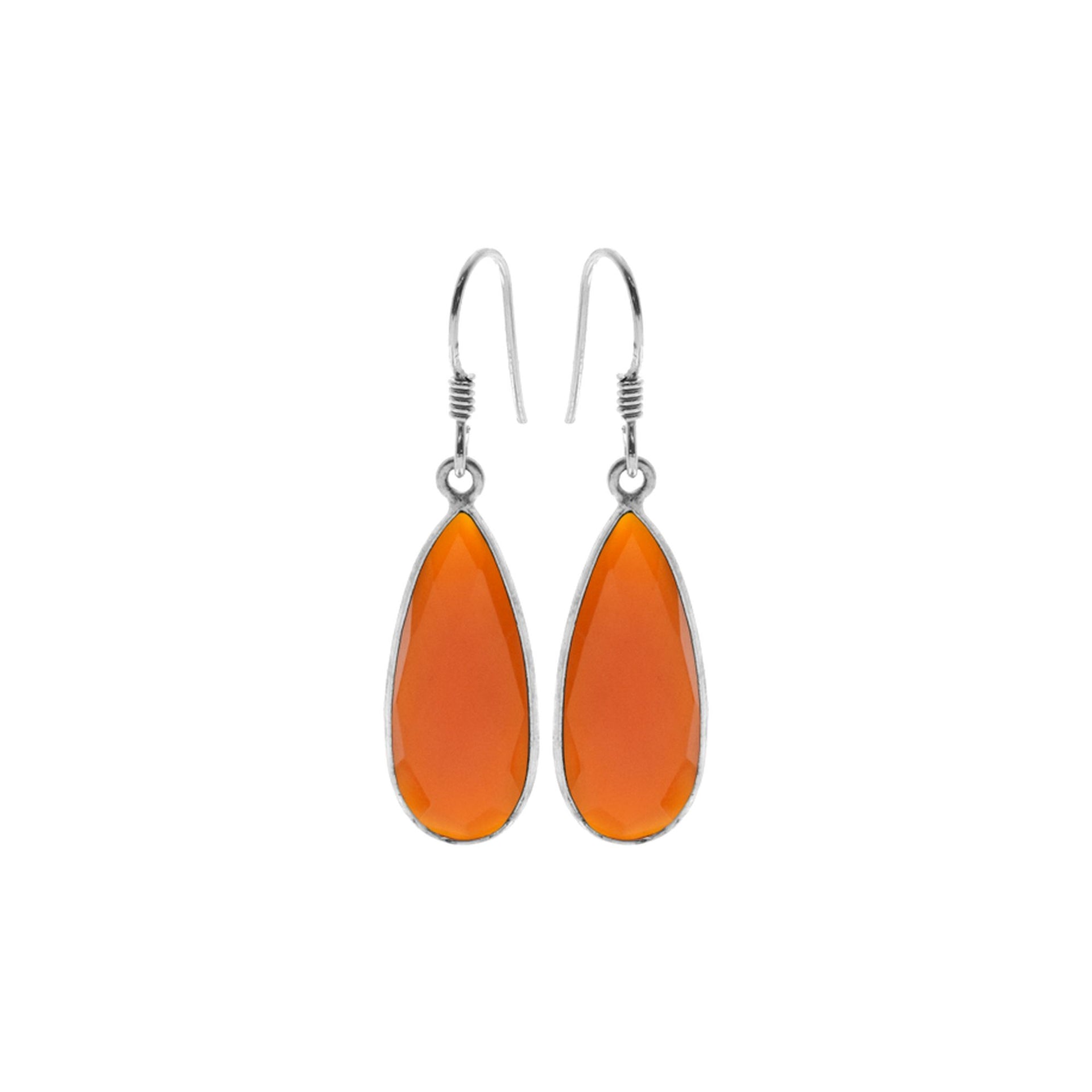 Bridget elongated teardrop carnelian earrings