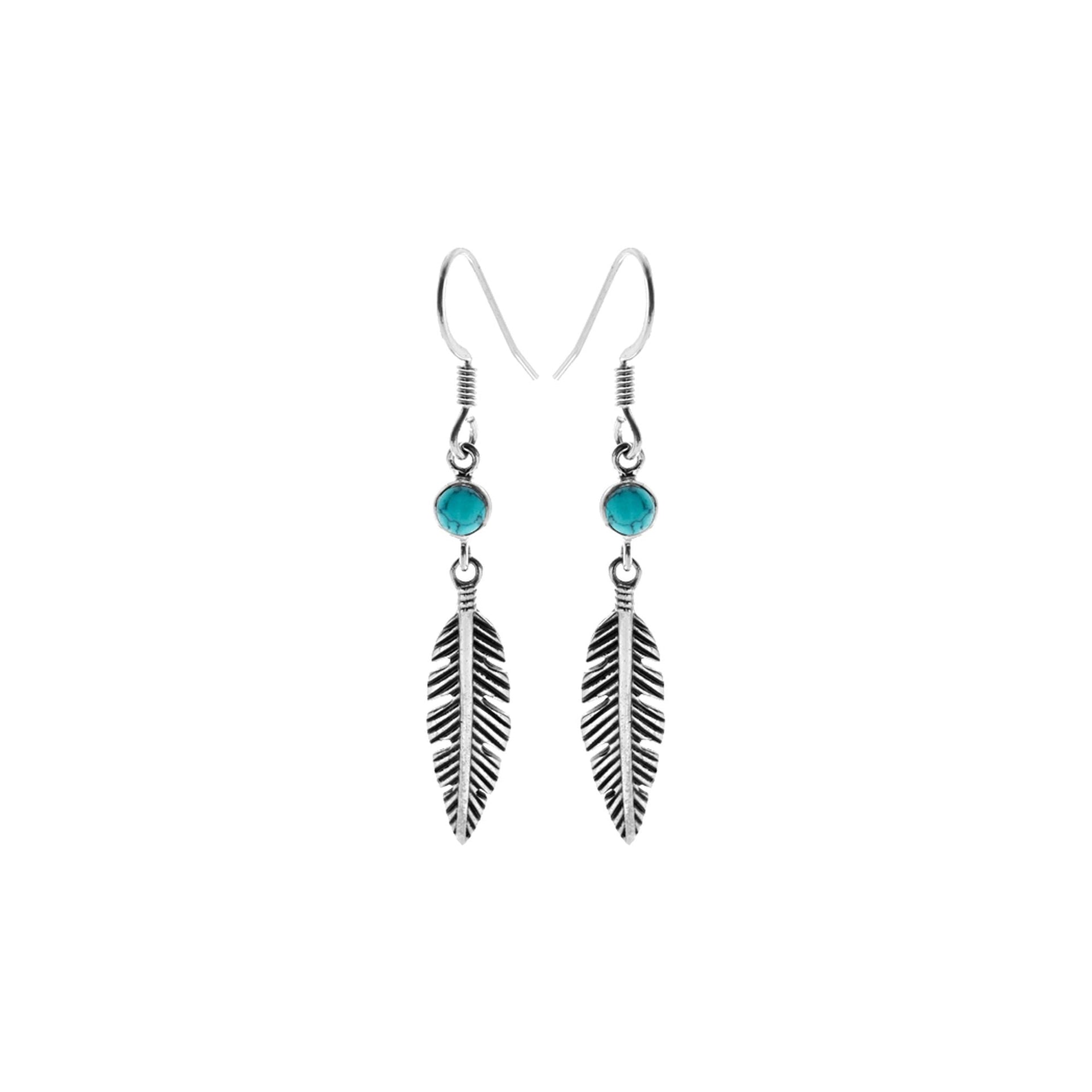 Zora turquoise feather earrings