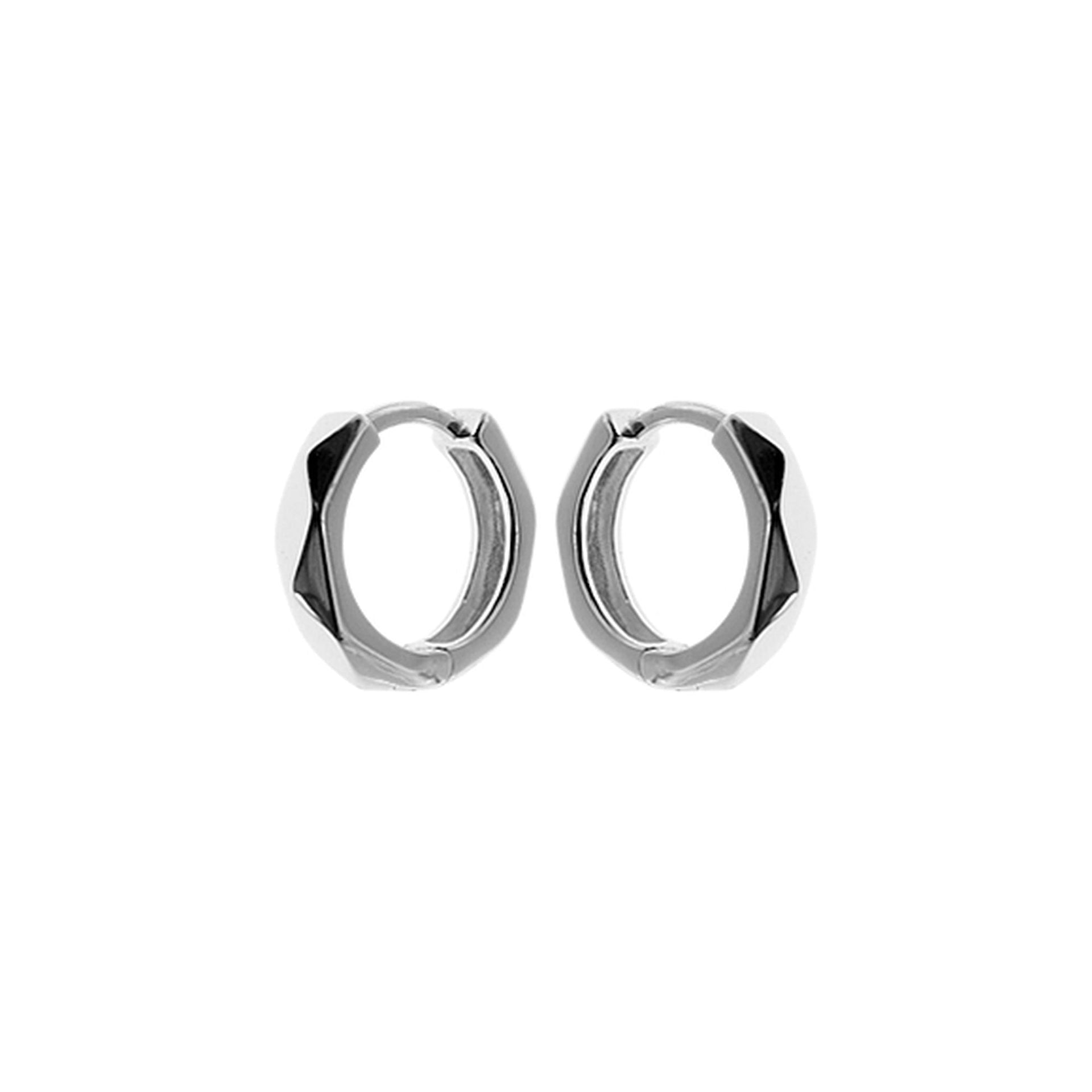 Bria small huggies with diamond pattern