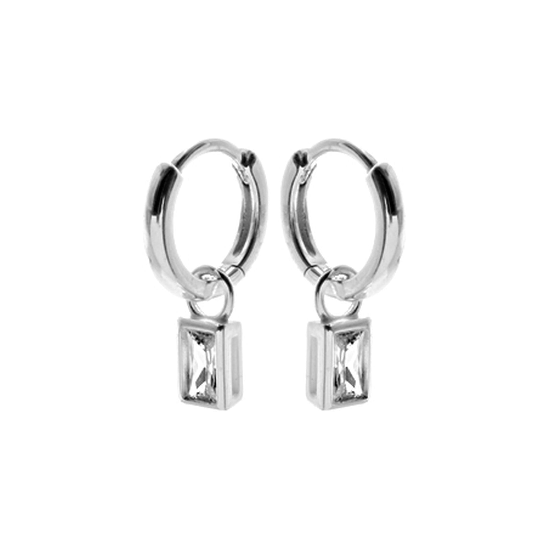 Tiffany huggies with rectangular CZ