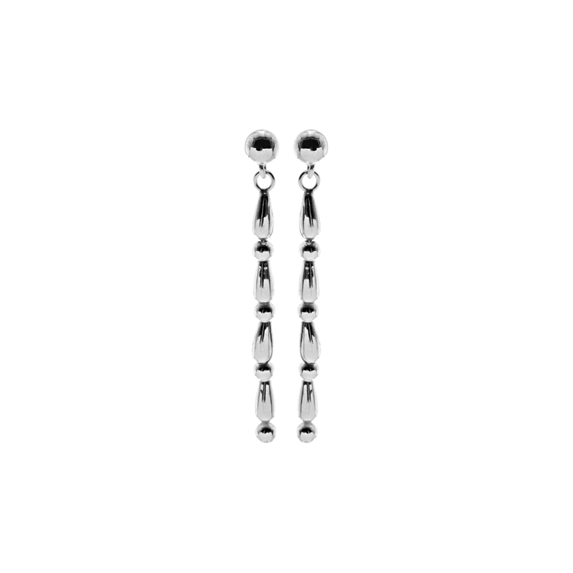 Zoe mixed shape cascade silver earrings