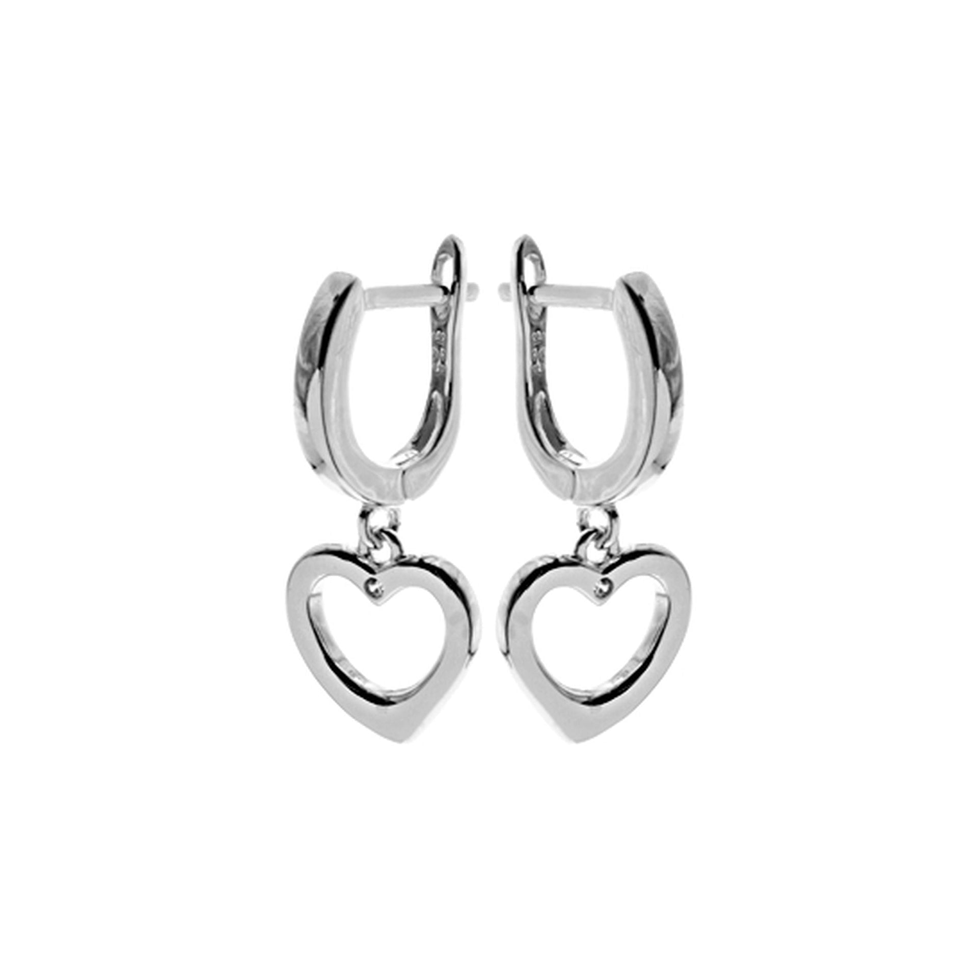 Lily silhouette heart huggies with tiny CZ