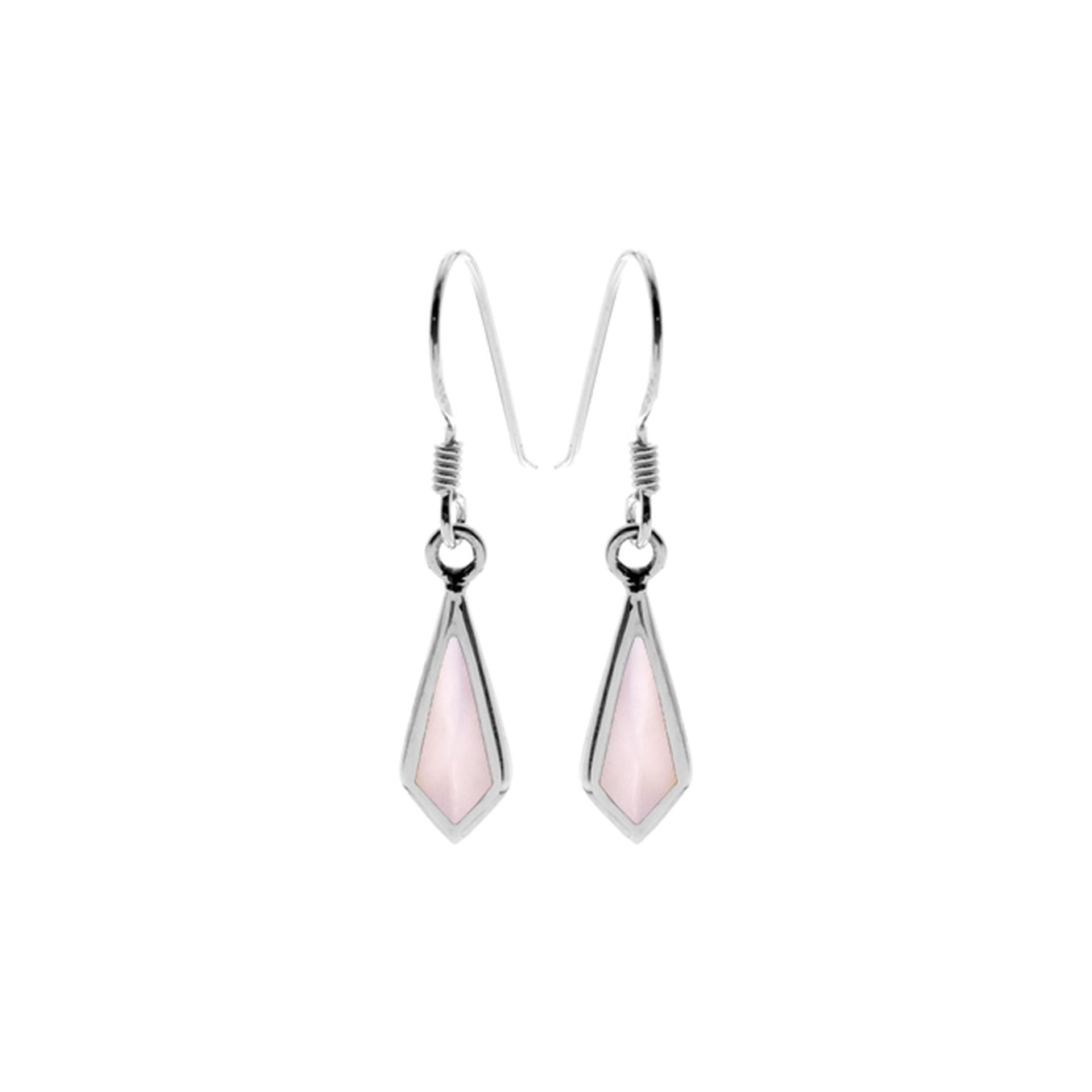 Smile dart-shaped pink mother of pearl earrings