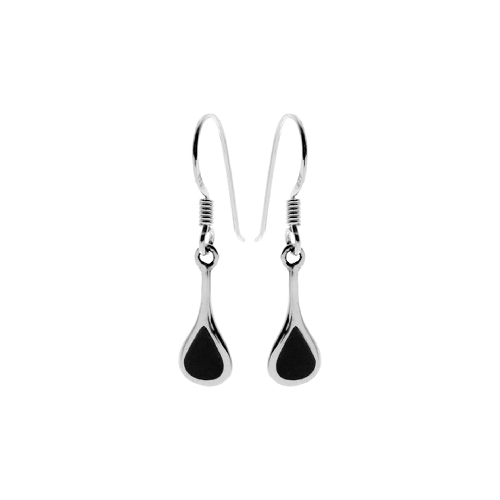Smile extended black onyx teardrop earrings