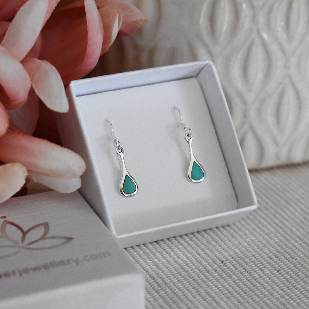 Smile extended turquoise teardrop earrings