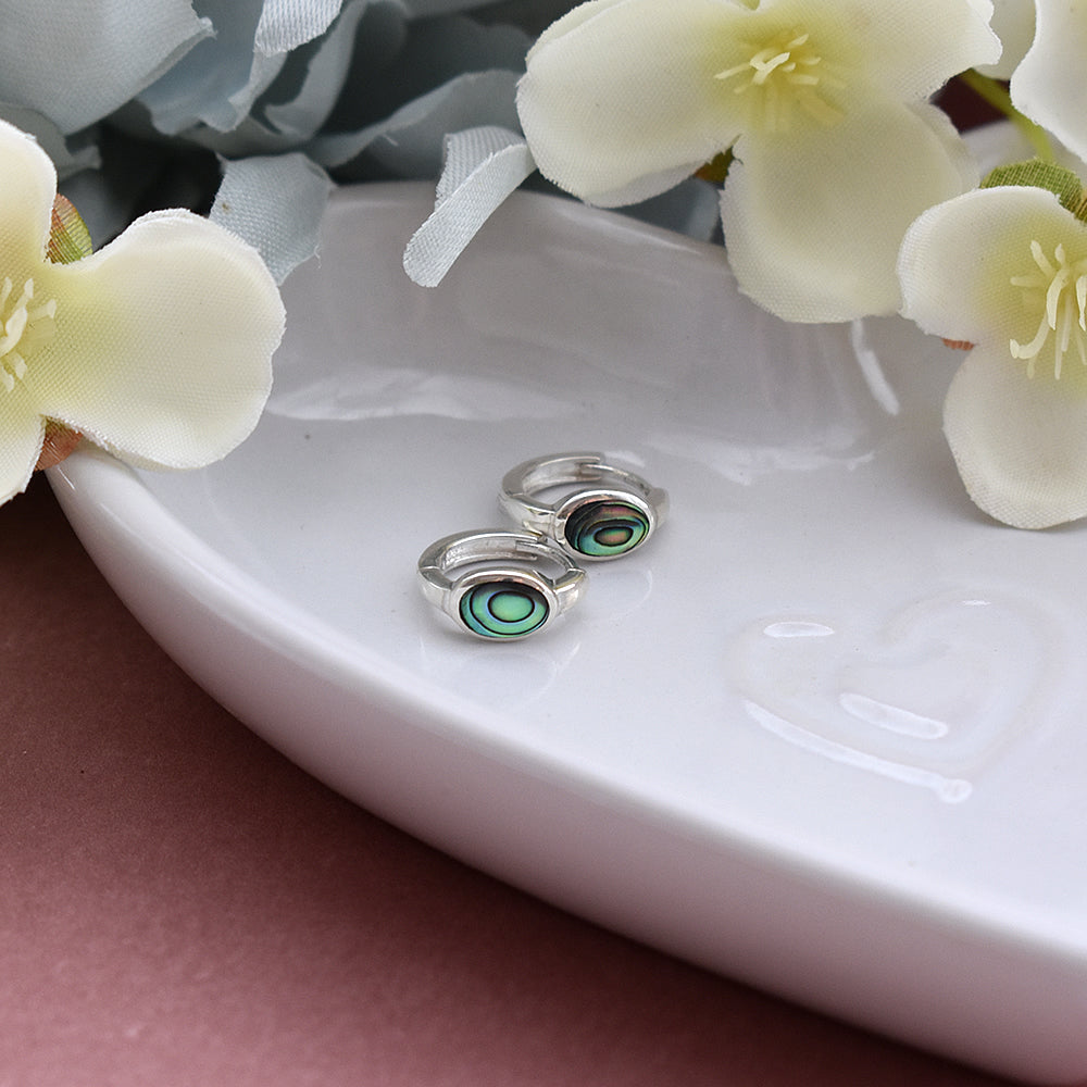 Bronwen simple huggies with oval paua shell