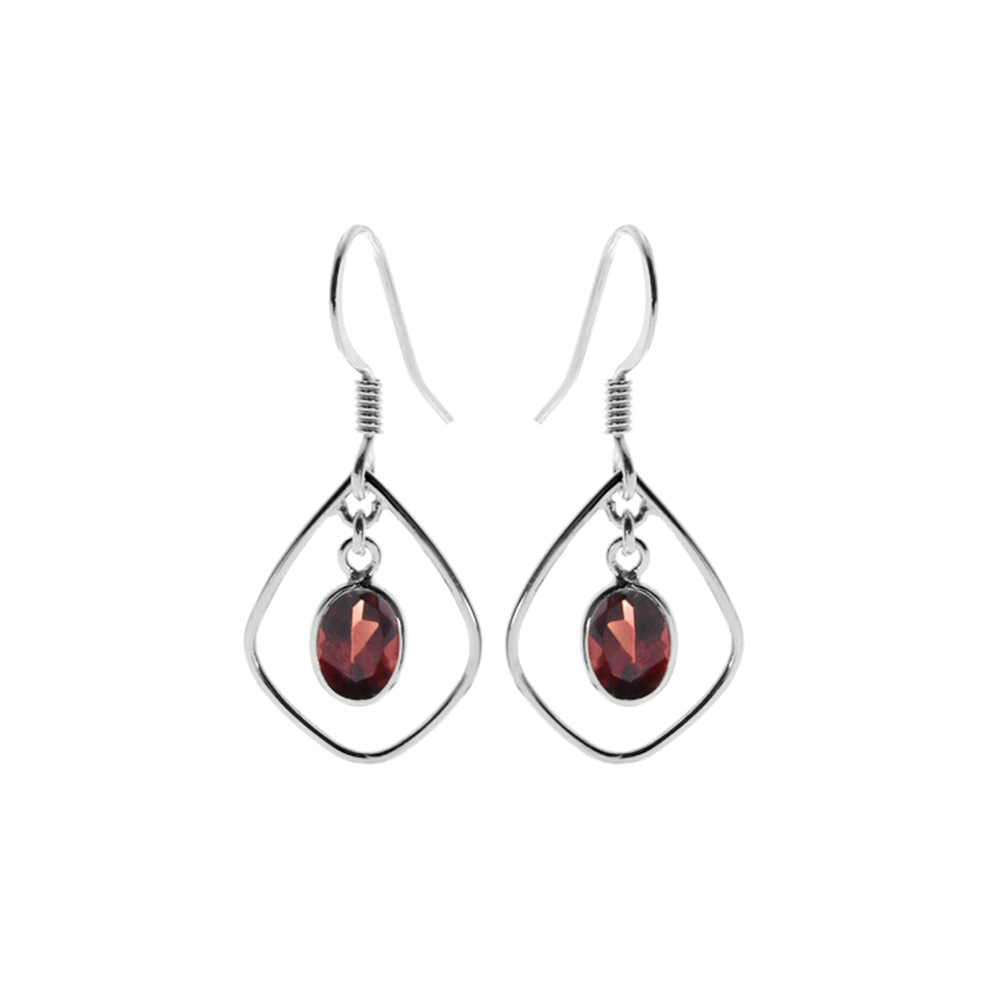 Ivy soft kite garnet earrings
