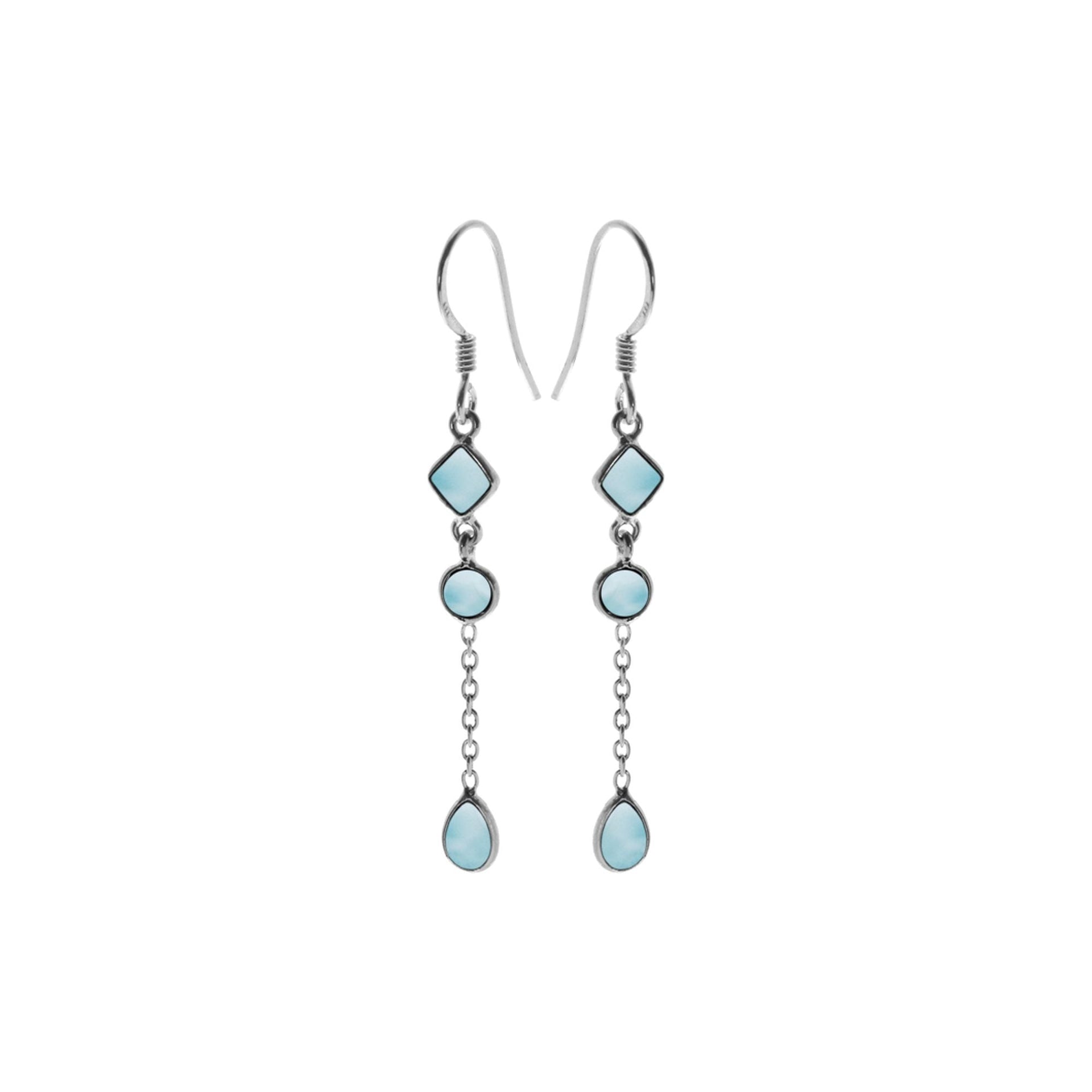 Bridget chain mix larimar earrings