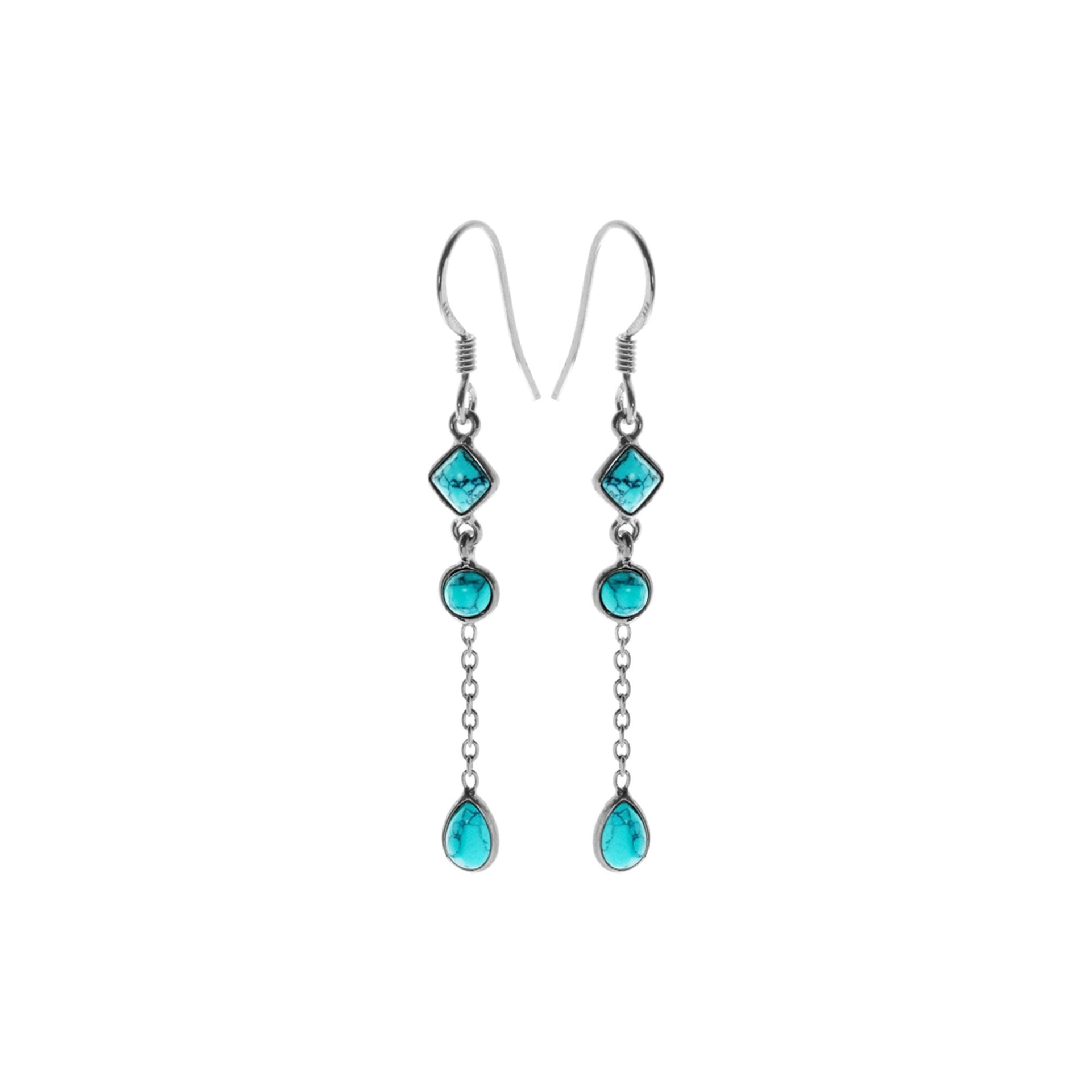Bridget chain mix turquoise earrings
